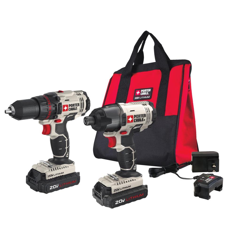Porter Cable 20V MAX 2 Tool Combo Kit with Soft Case - Flockneti
