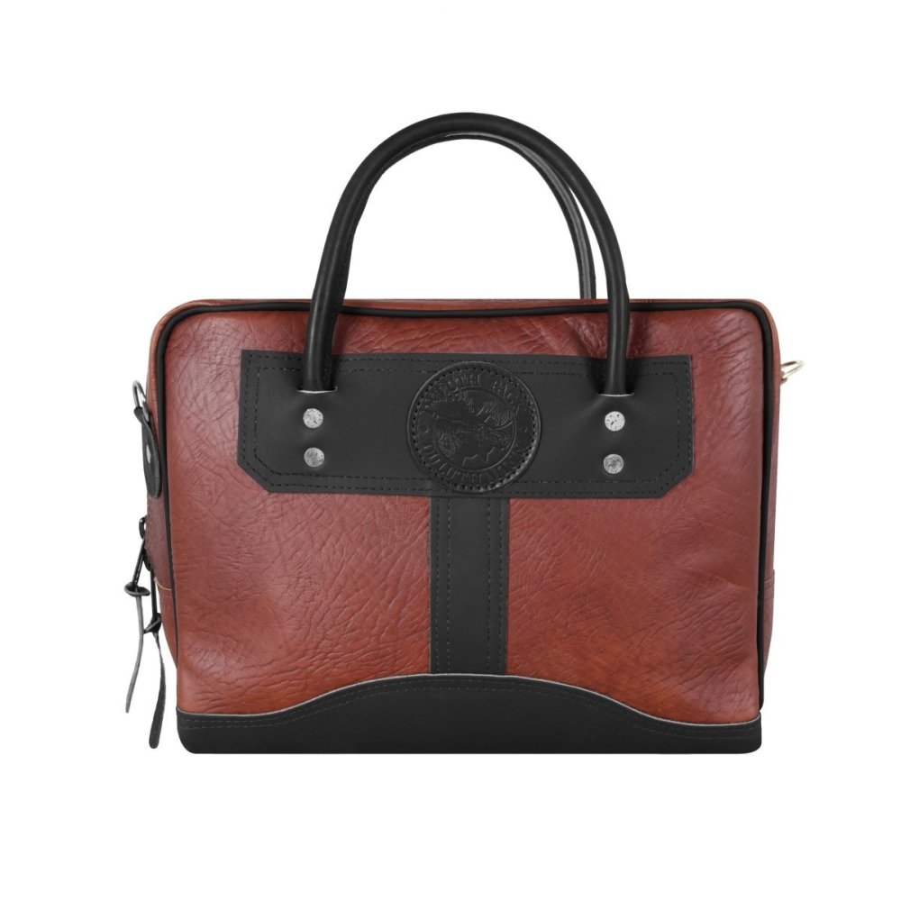 Duluth Pack 10 Liter Capacity Black Standard Small Bison Leather Briefcase - Flockneti