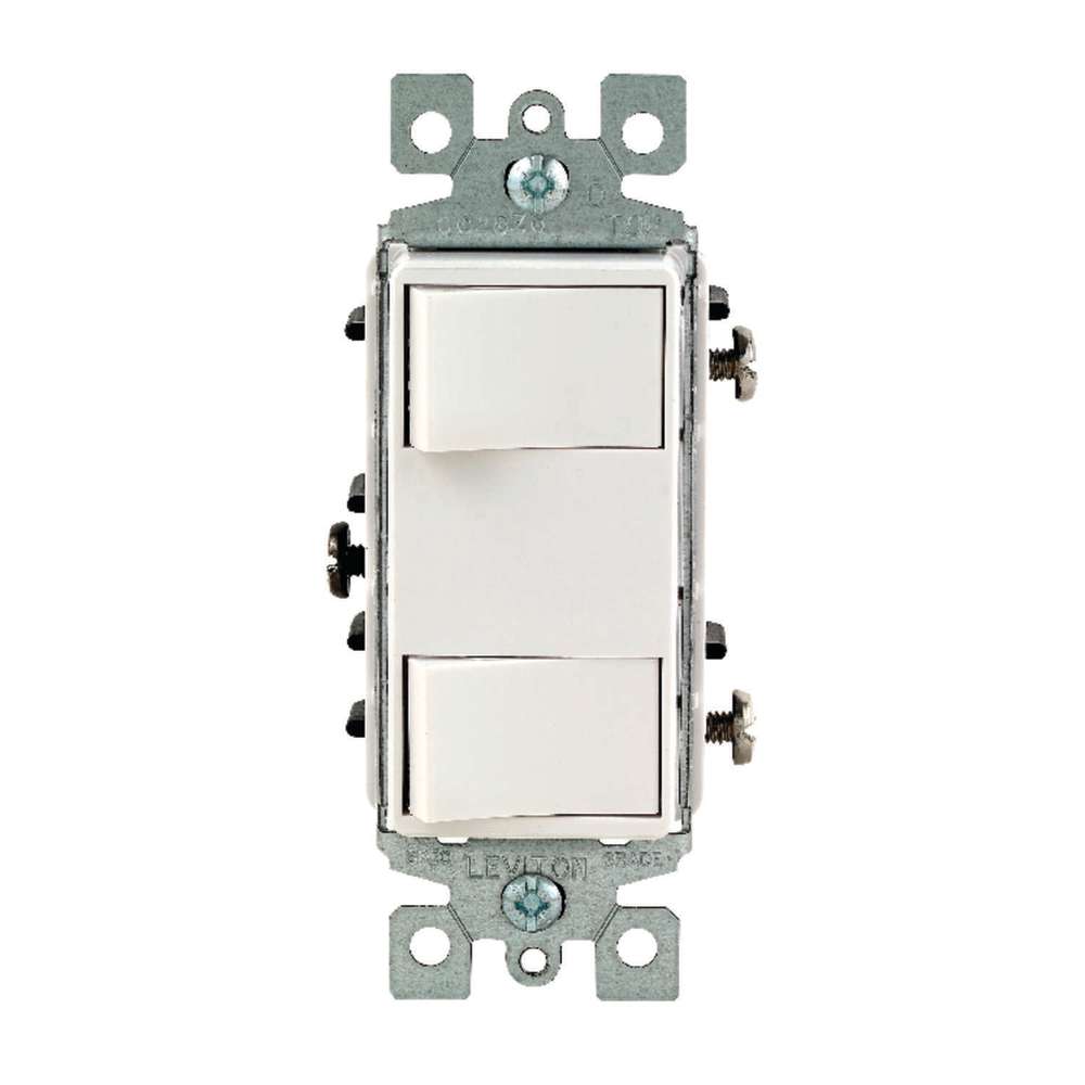 Leviton Decora Rocker Switch 120V White 1 Pole Duplex Combination - Flockneti