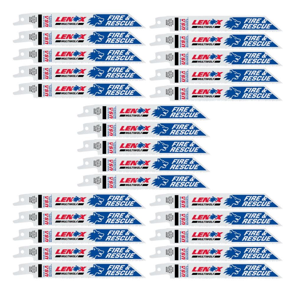 Lenox Reciprocating Saw Blade B650R 6″ X 3/4″ X .050″ X 10/14 TPI 25pk - Flockneti
