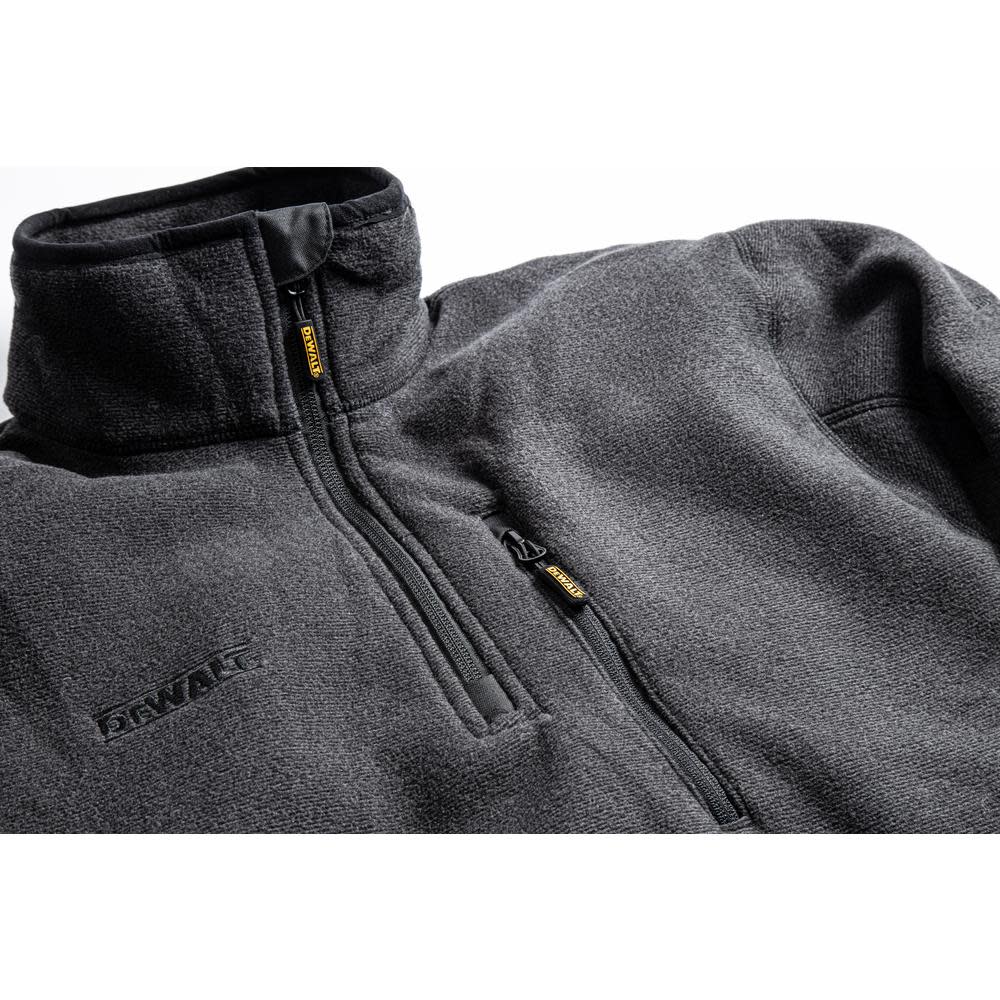 DEWALT 1/4 Zip Fleece Pullover Polyester Black 2X - Flockneti