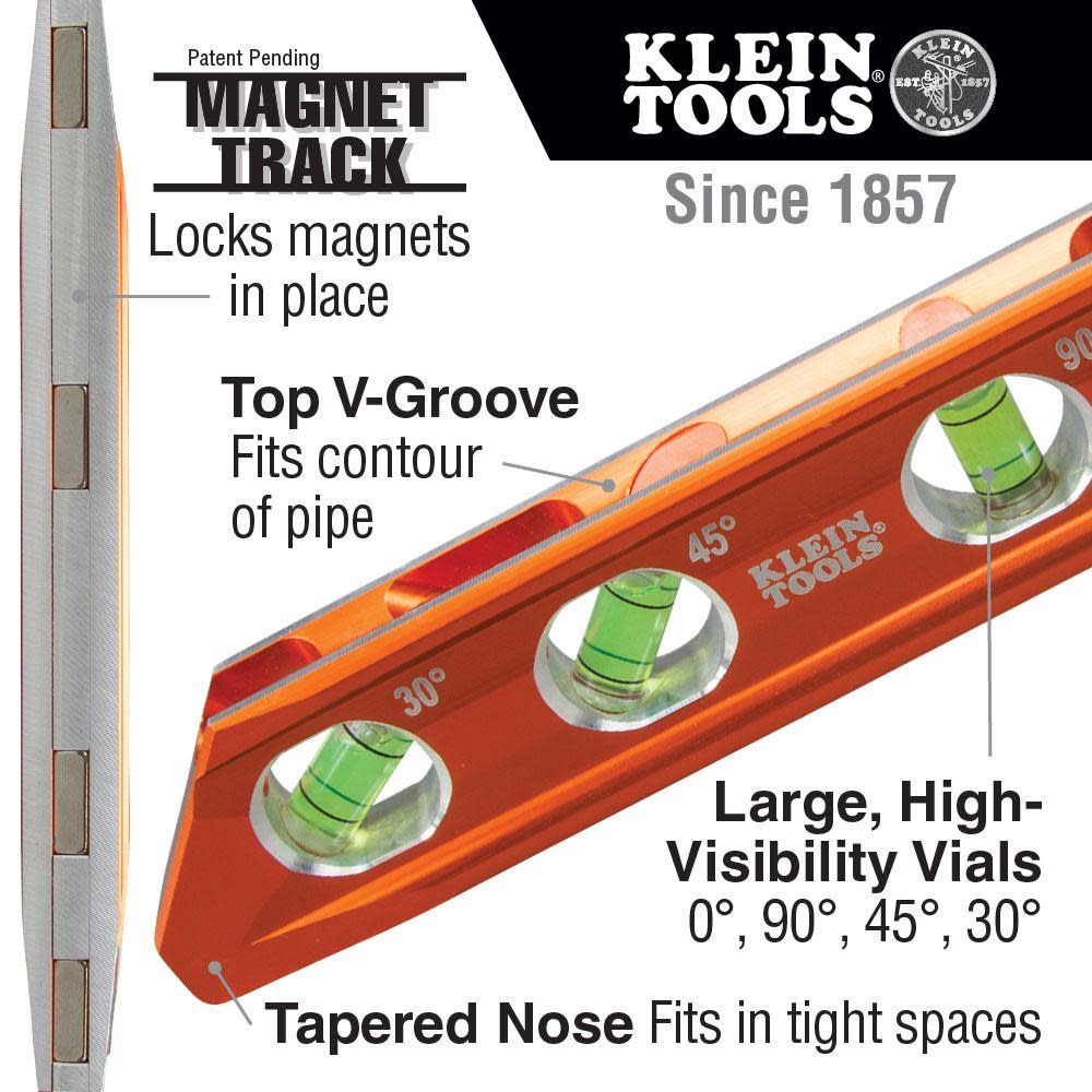 Klein Tools Torpedo Billet Level RE Magnet - Flockneti