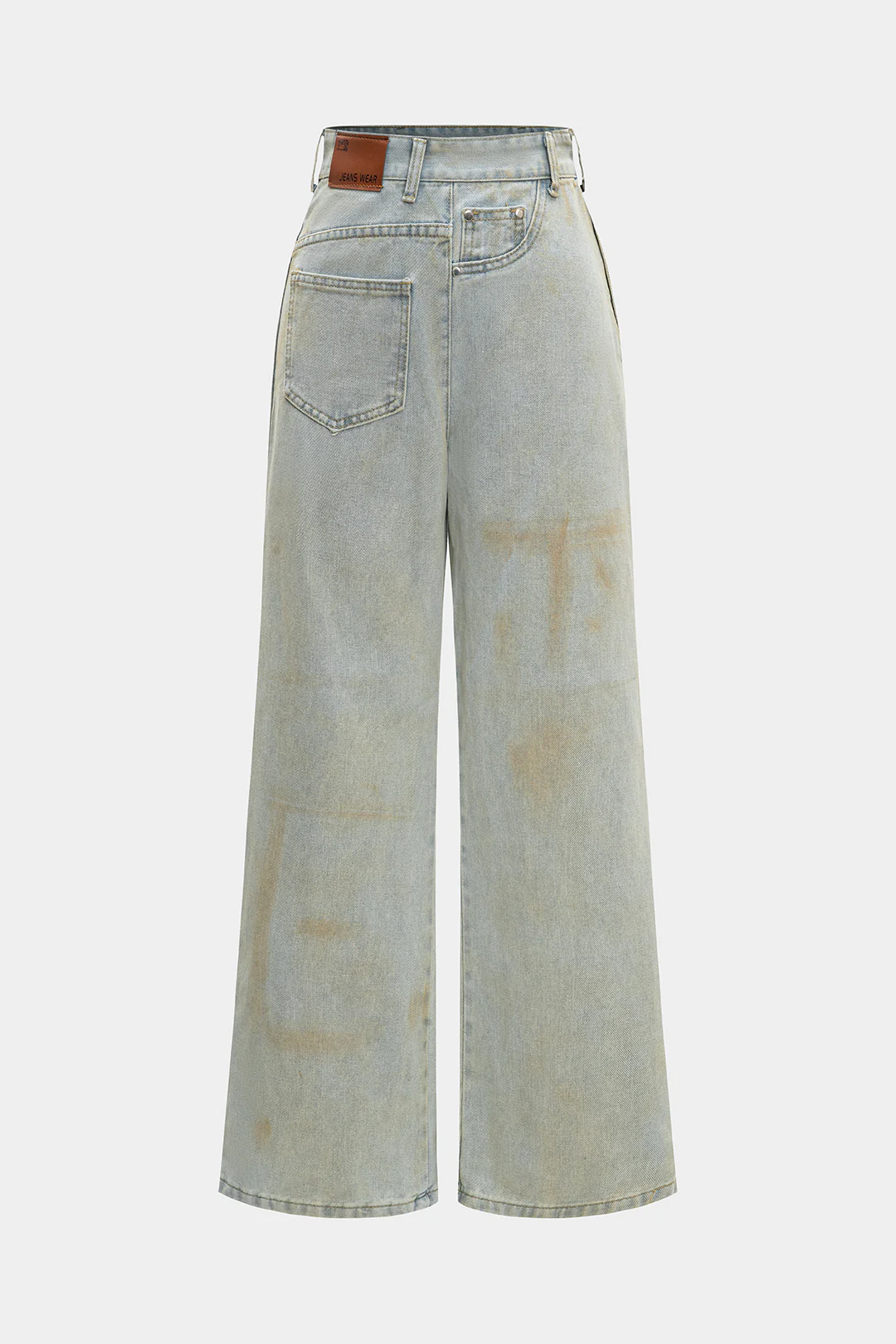 Denim Patchwork Washed Jeans - Flockneti