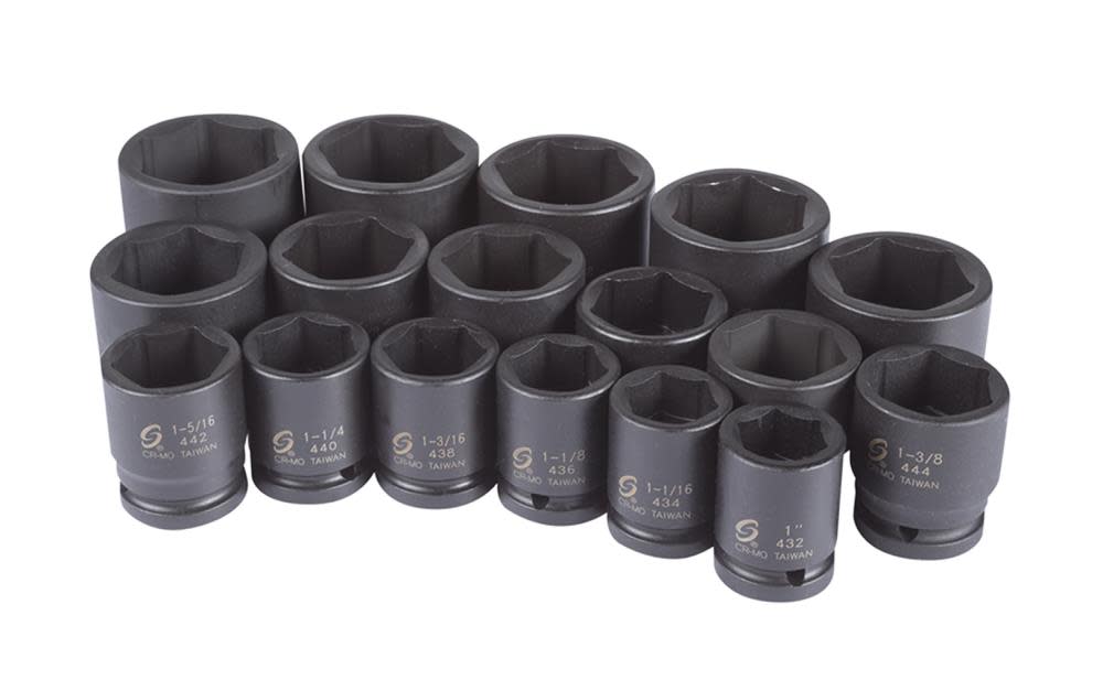 Sunex 17 pc. 3/4 In. Dr. Heavy Duty SAE Impact Socket Set - Flockneti
