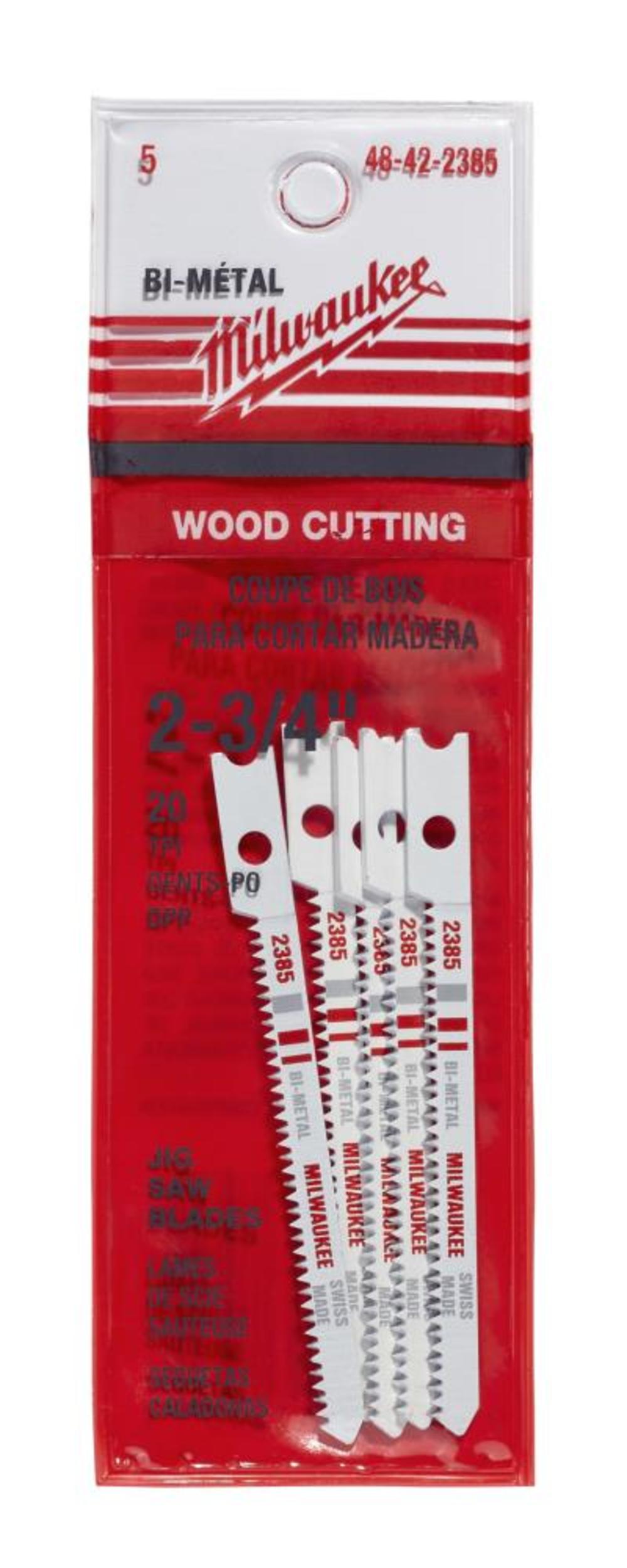 Milwaukee 2-3/4 in. 20 TPI Bi-Metal Jig Saw Blade 5PK - Flockneti