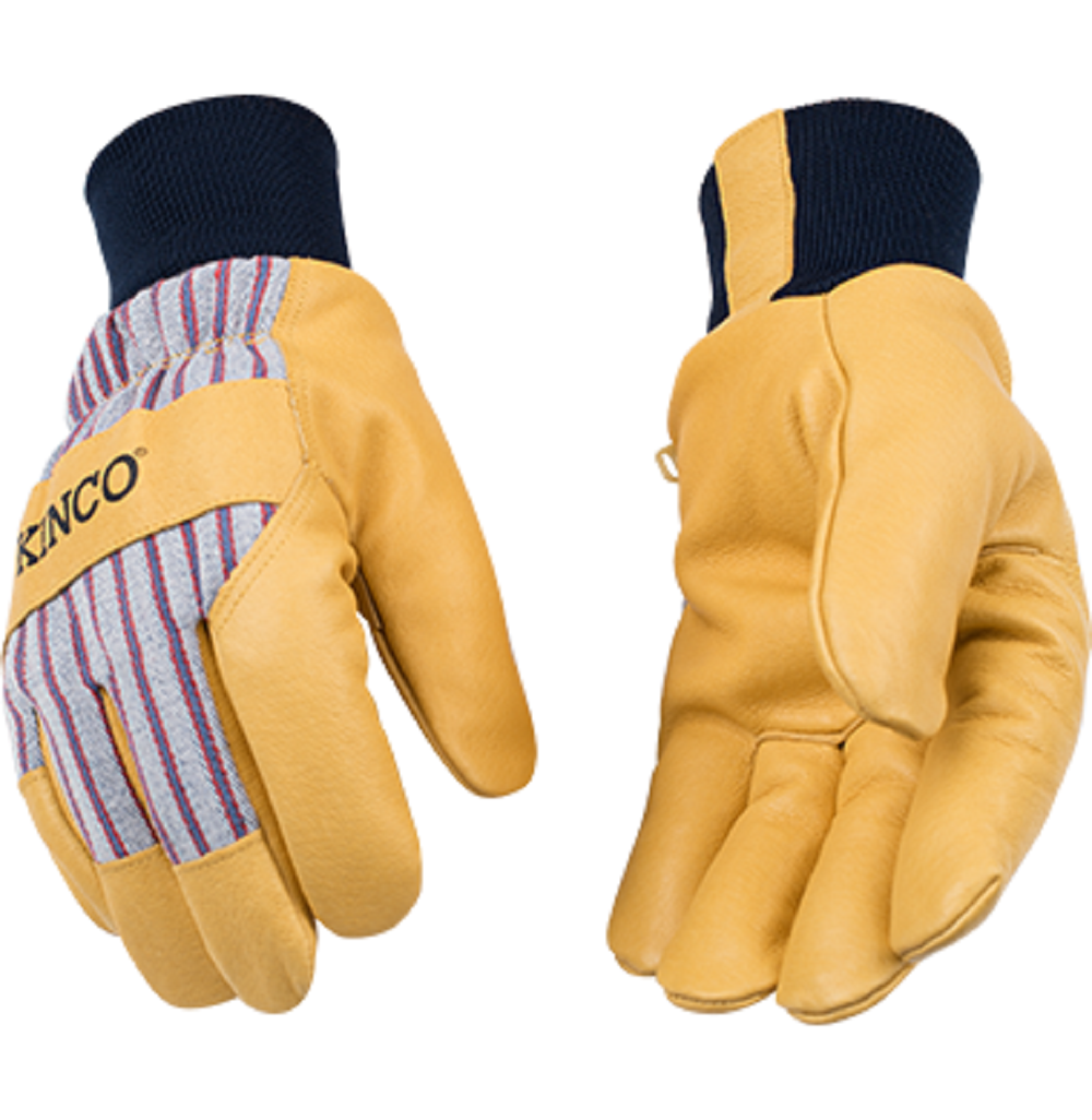 Kinco 1927KW Lined Premium Grain Pigskin Palm Work Gloves - Flockneti