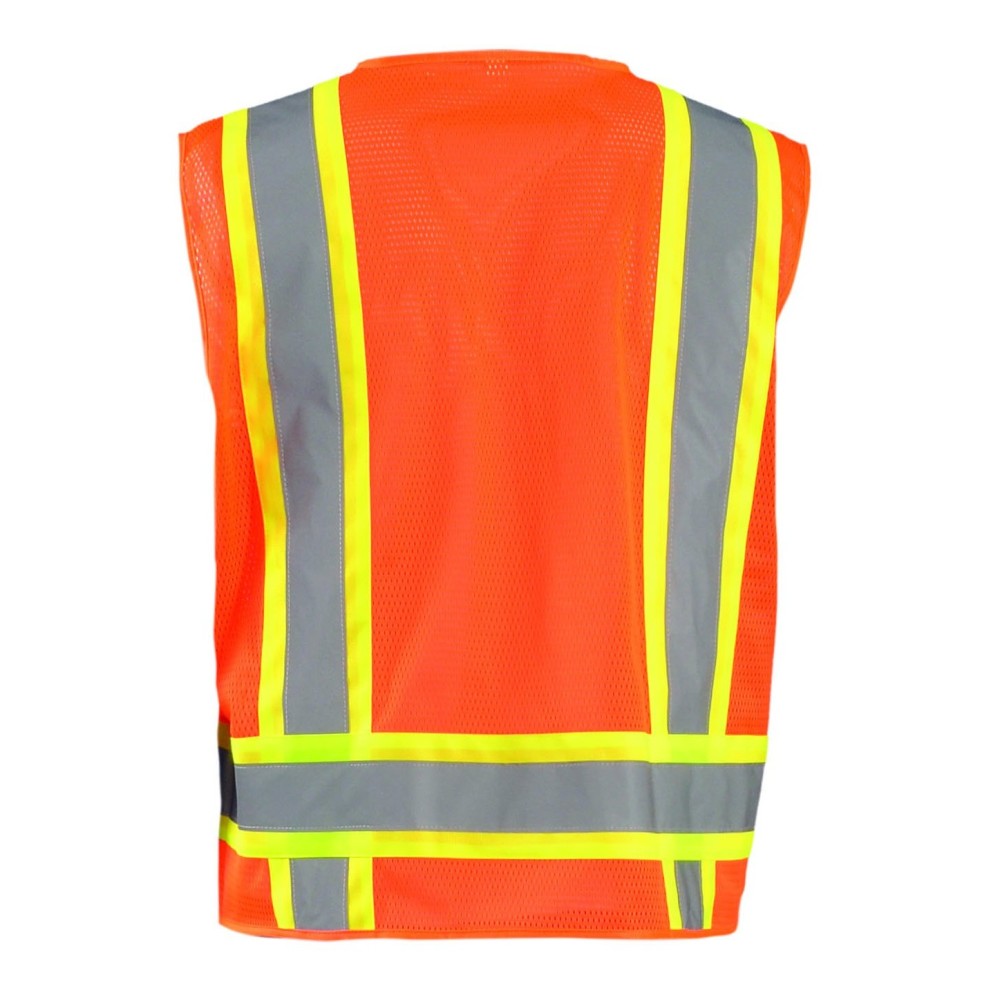 Occunomix Surveyor Safety Vest Orange High Visibility Two-Tone Mesh 2X - Flockneti