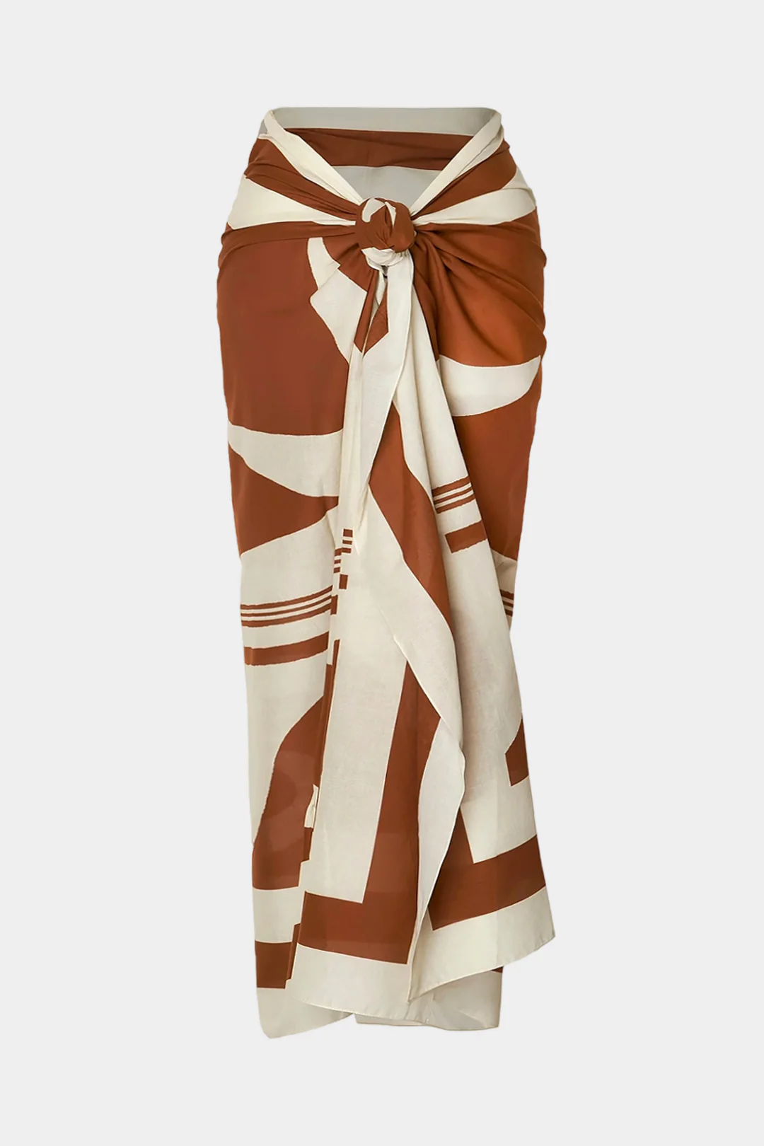 Abstract Print Tie Front A-Line Skirt - Flockneti
