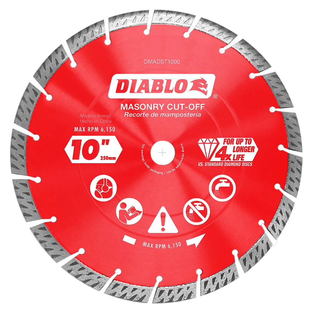 Diablo Tools 10″ Diamond Segmented Turbo Cut-Off Discs for Masonry - Flockneti