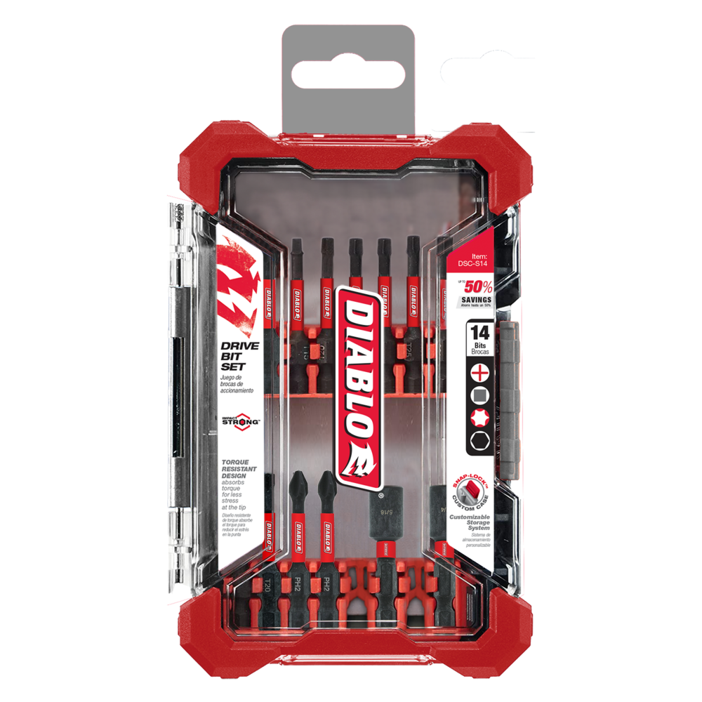 Diablo Tools Screwdriving Bit Set 14pc - Flockneti