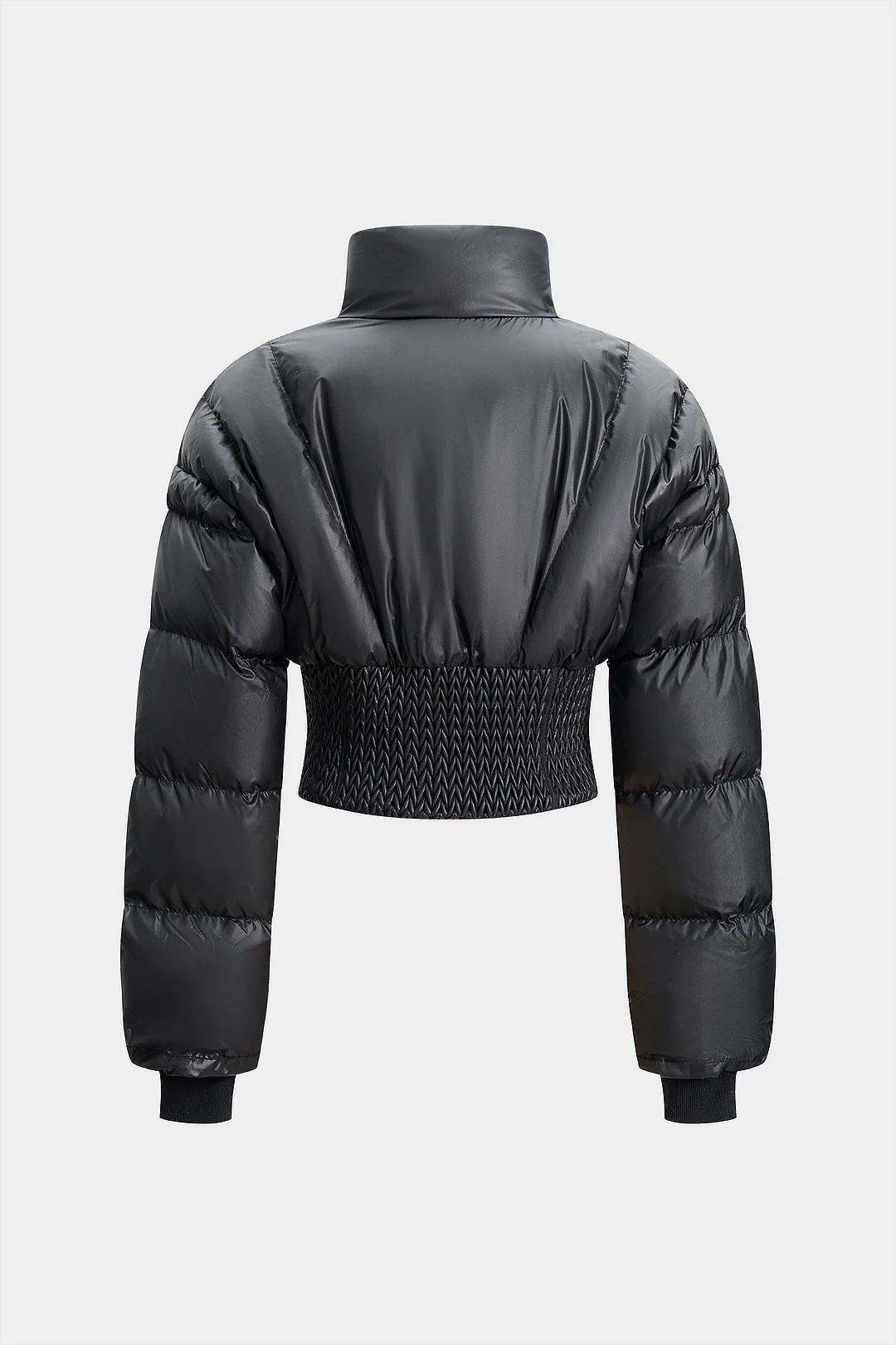 Stand Collar Waist-Cinching Puffer - Flockneti