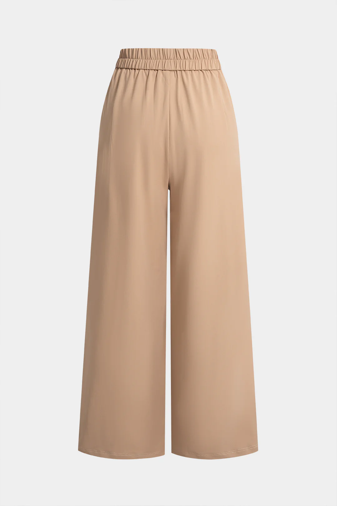 High Waist Shirred Waistband Straight Leg Pants - Flockneti