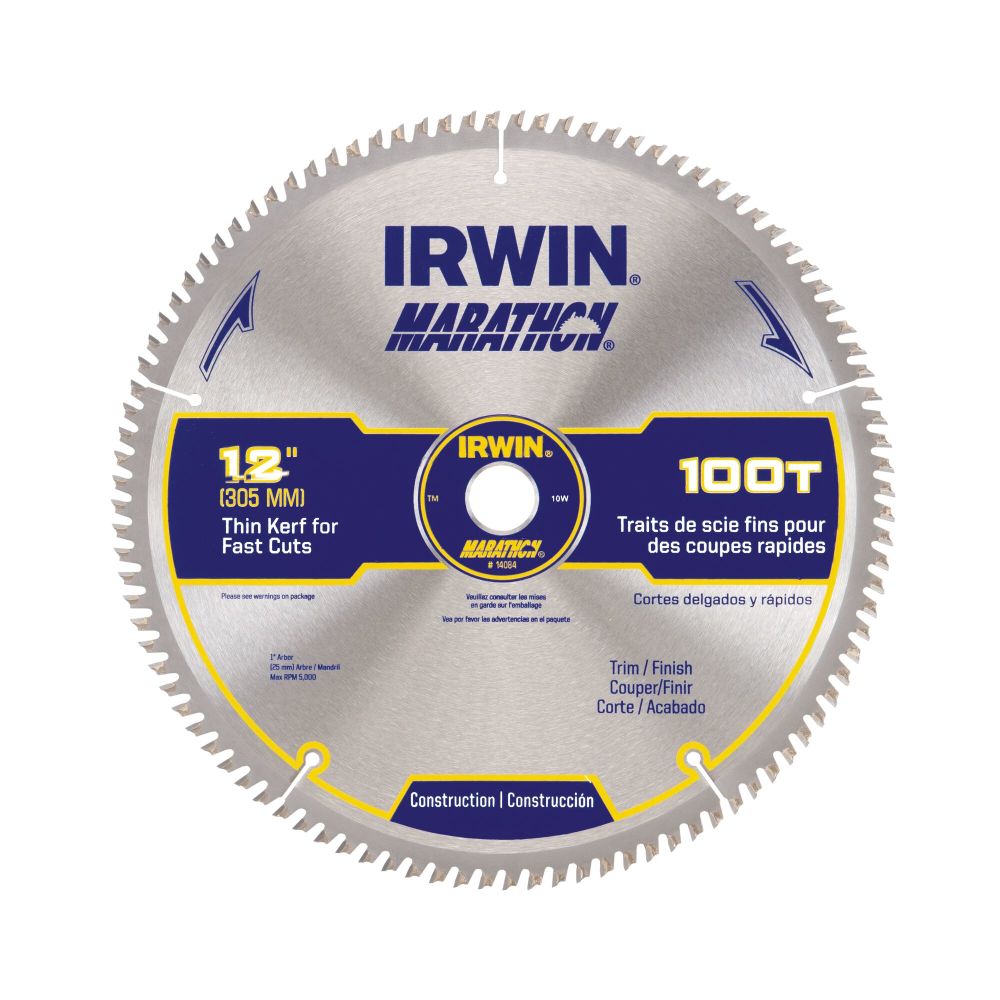 Irwin Marathon Carbide Table / Miter Circular Blade 12″ 100T - Flockneti