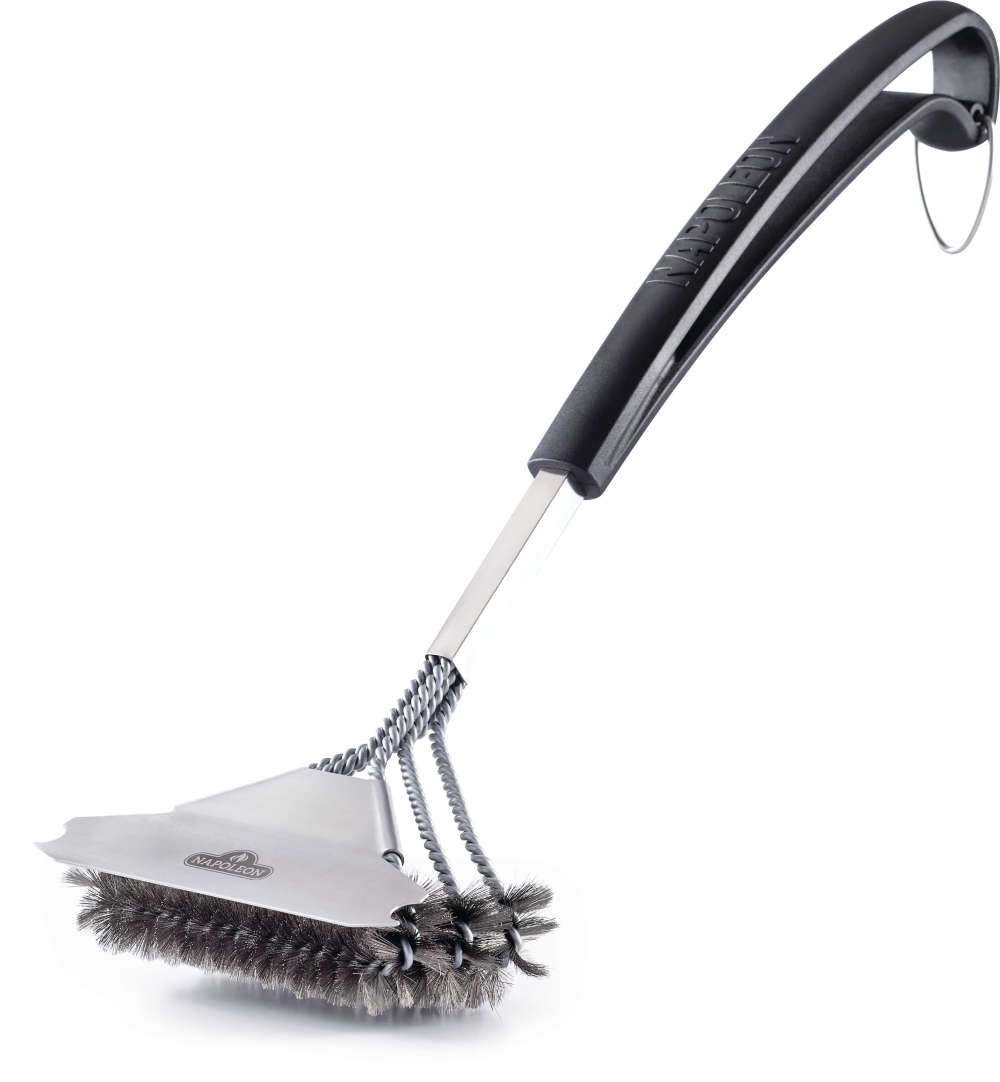 Napoleon Triple-Row Grill Brush with Stainless Steel Bristles - Flockneti