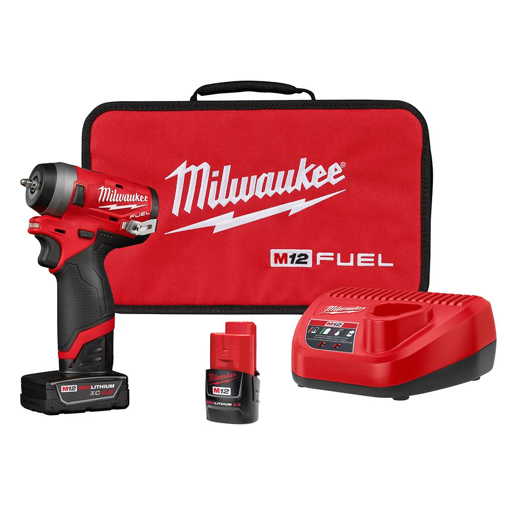 Milwaukee M12 FUEL Stubby 1/4 in. Impact Wrench Kit - Flockneti