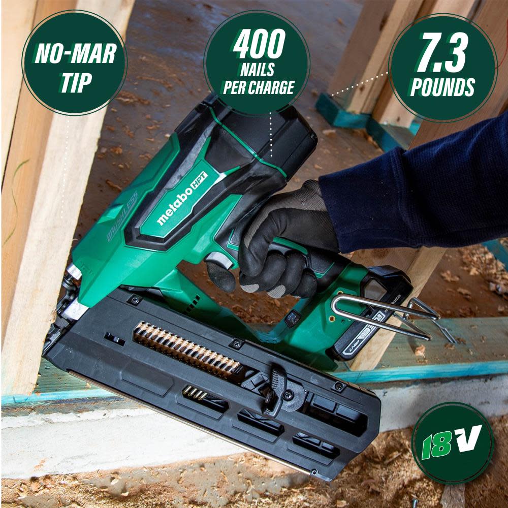 Metabo HPT 3-1/2″ 18V Cordless Plastic Strip Framing Nailer (Tool Body Only) - Flockneti