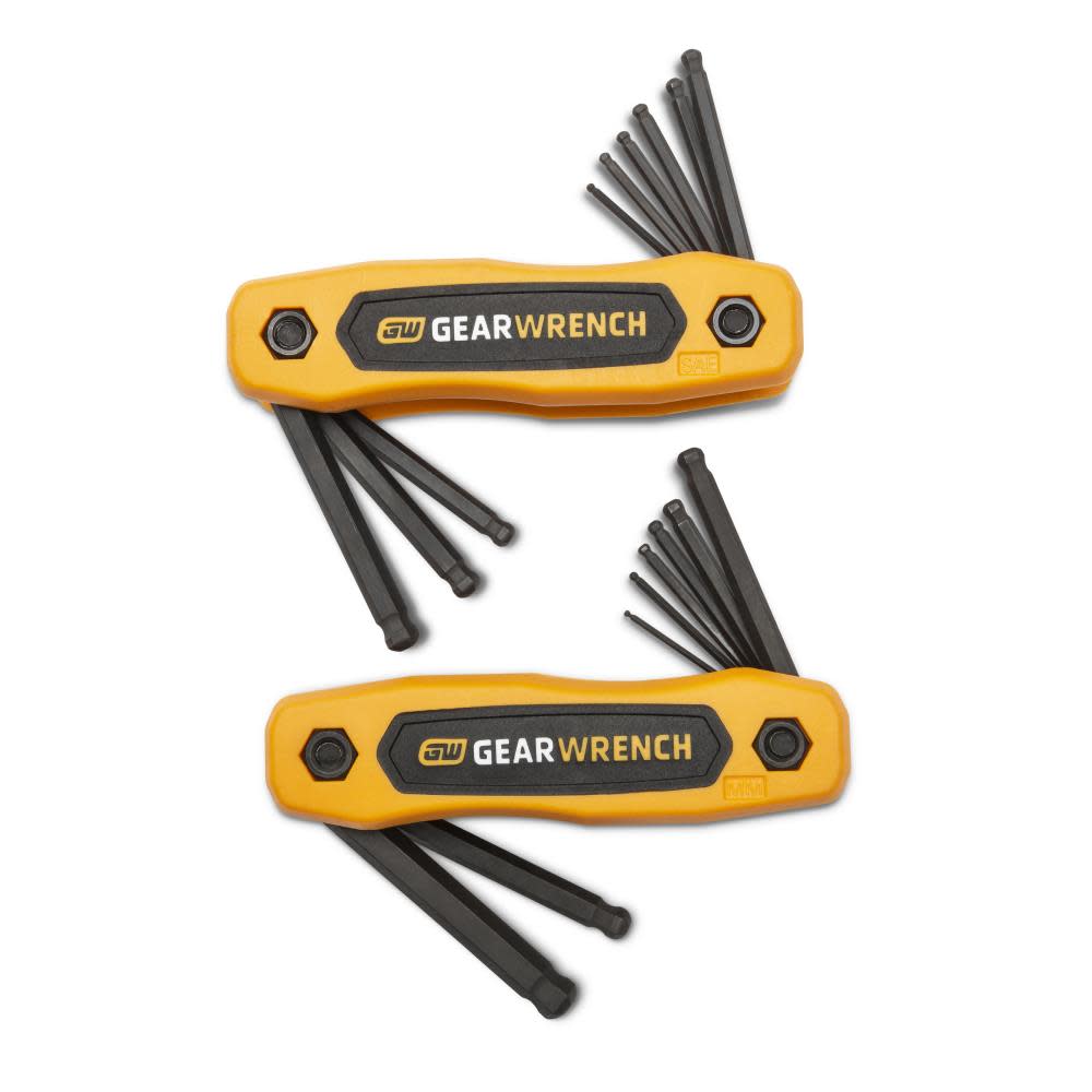 GEARWRENCH SAE/Metric Ball End Folding Hex Key Set 17pc - Flockneti