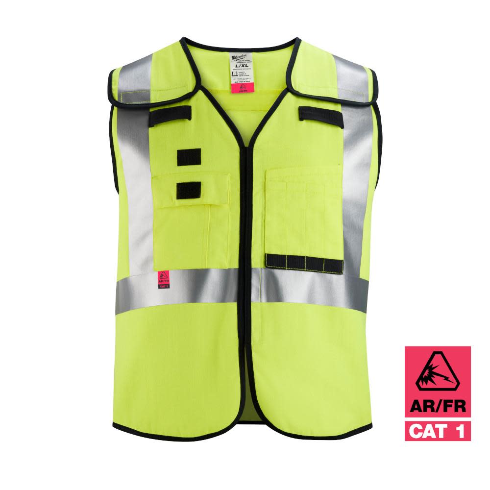 Milwaukee High Vis Safety Vest Cdlass 2 Breakaway AR/FR Cat 2 - Flockneti