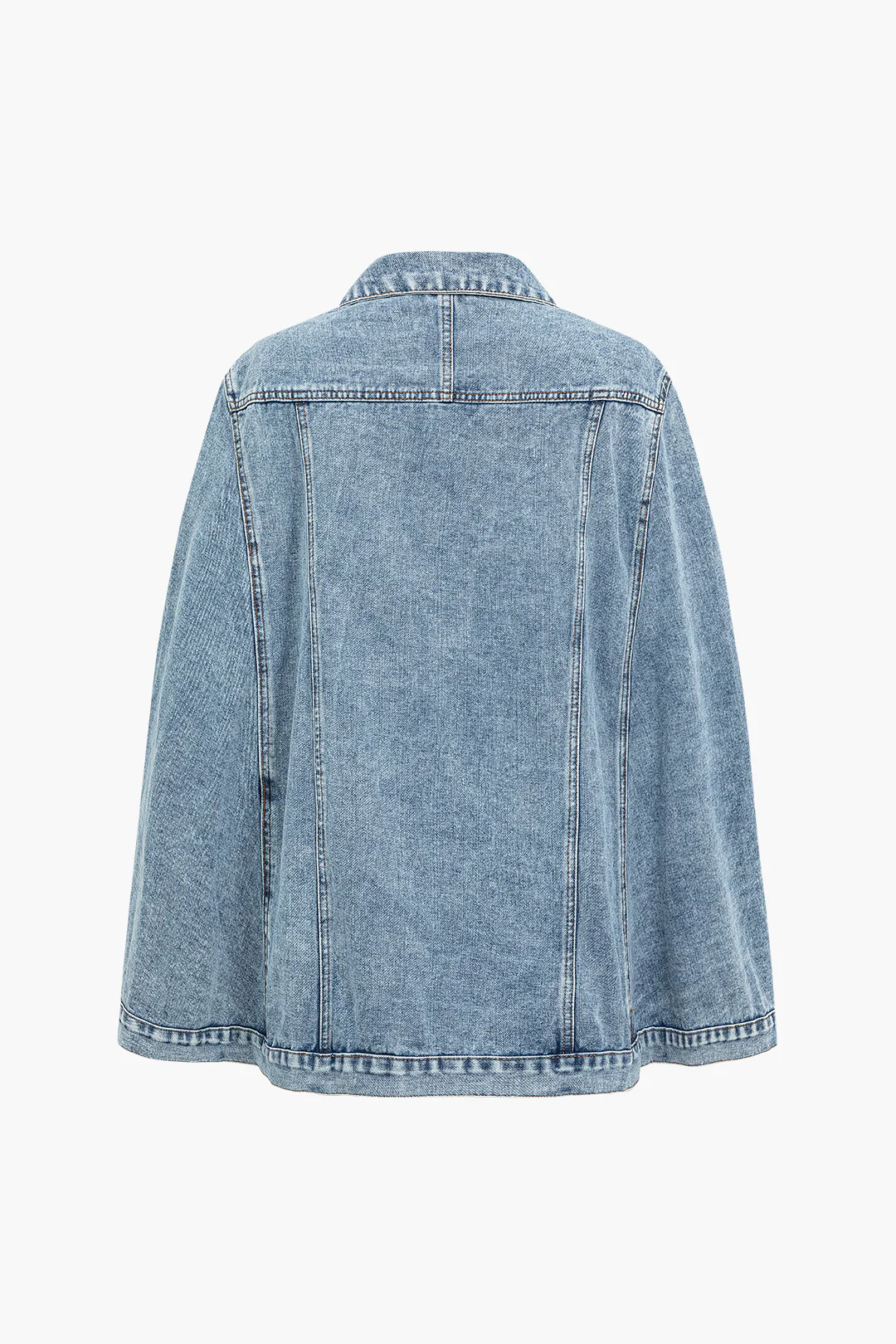 Denim Cut Out Pocket Irregular Outerwear - Flockneti