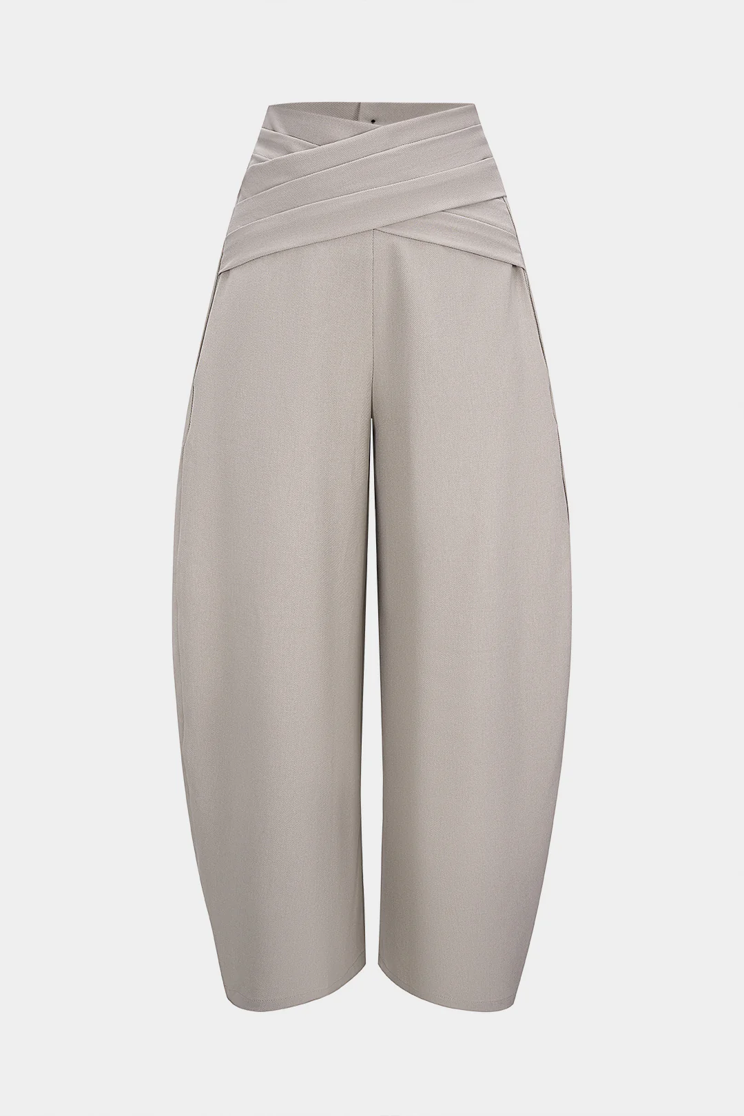 Solid High Waist Barrel Pants - Flockneti