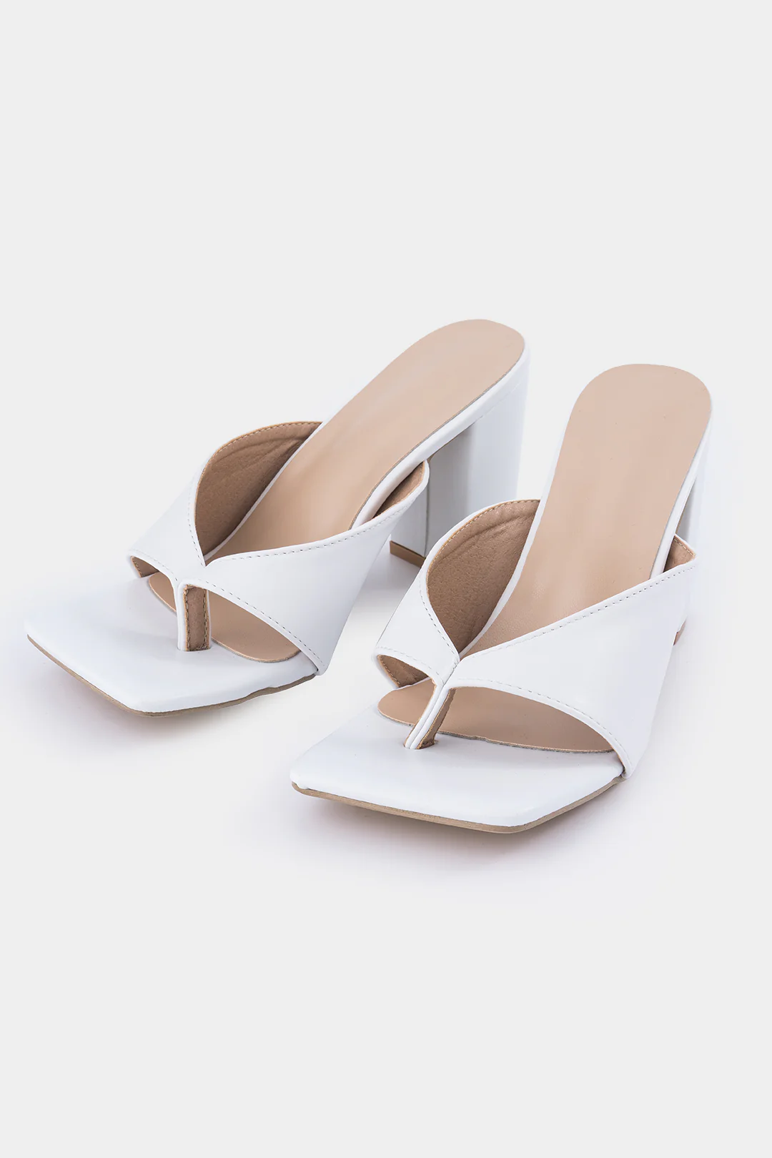 Square Stitching Detail Faux Leather Sandals - Flockneti
