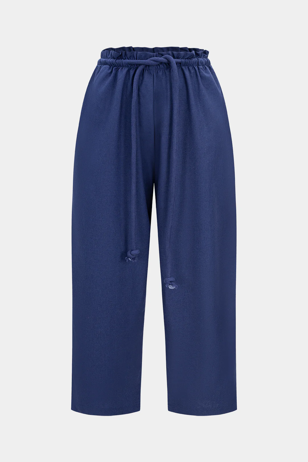 Linen Drawstring Tie-Up Trousers - Flockneti