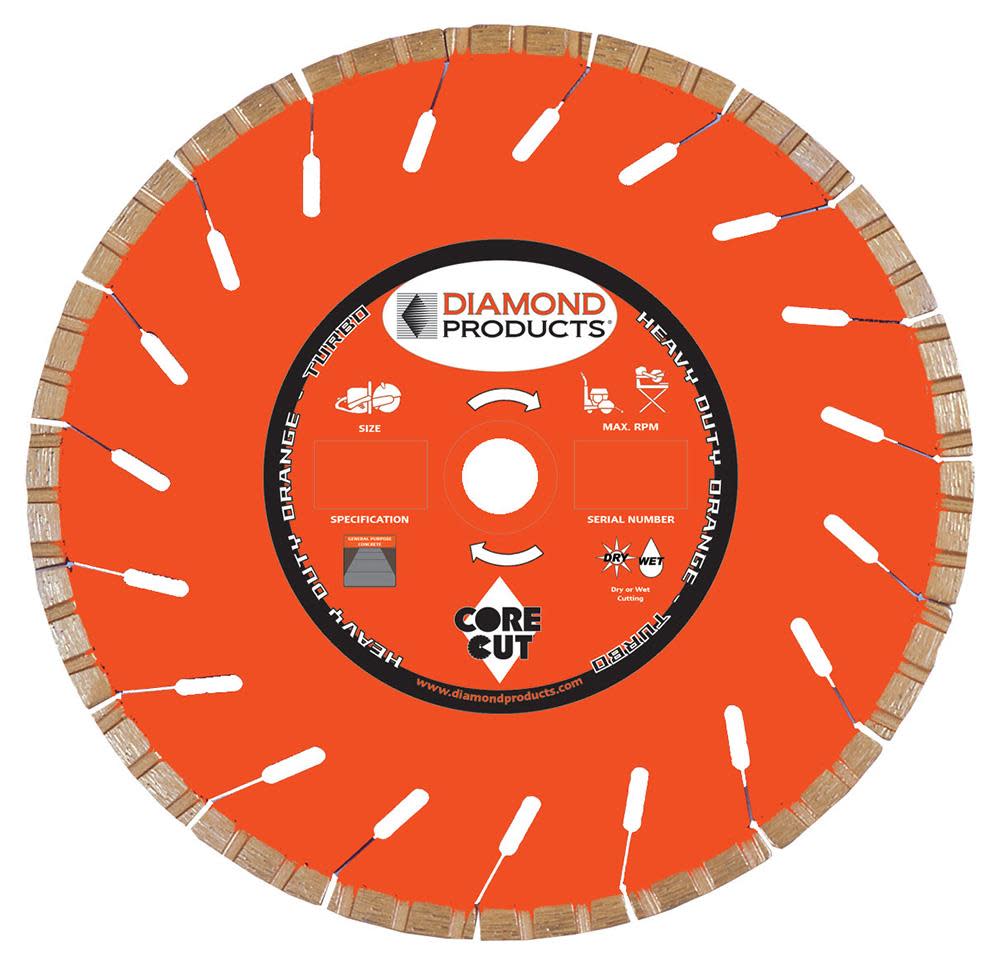 Diamond Products 4-1/2″ x .080″ x 7/8″ Heavy Duty Orange Turbo Blade - Flockneti