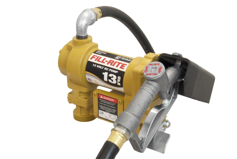 Fill-Rite Fuel Pump Kit 12VDC 13GPM Manual Nozzle Hose - Flockneti