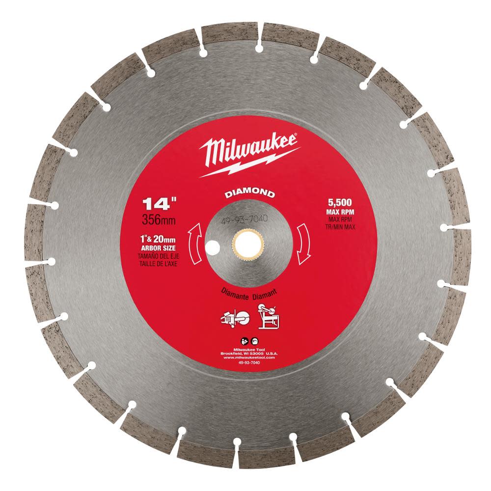Milwaukee 14 in. Diamond Segmented - Flockneti