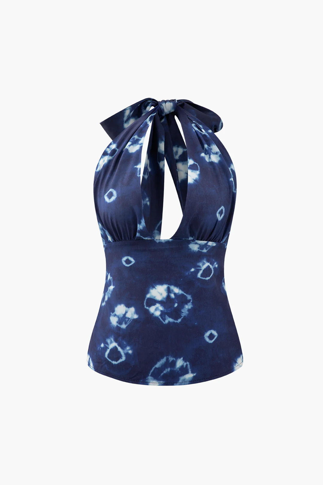 Tie Dye Print V-Neck Knotted Cami Top - Flockneti