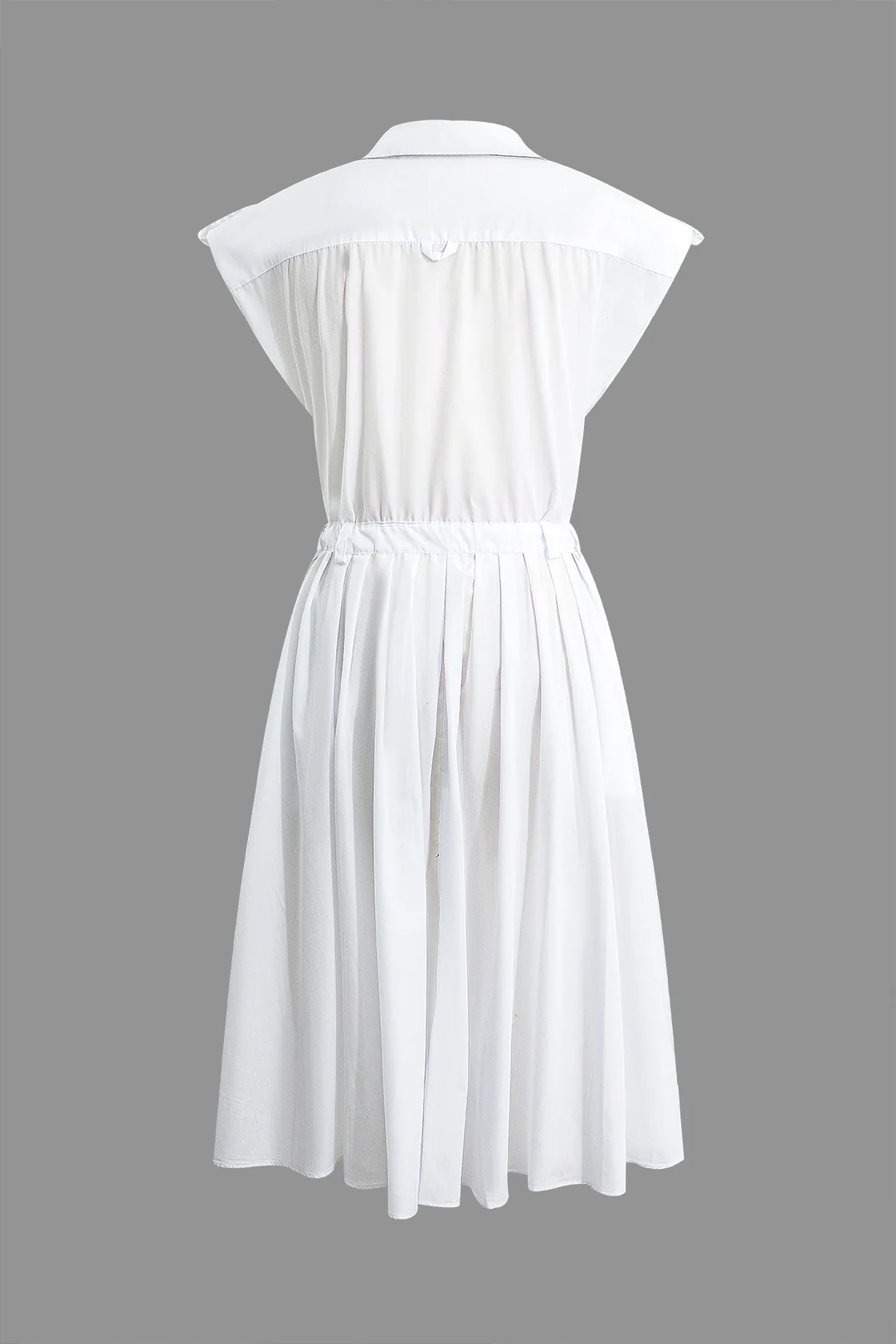 Ruched Pocket Belted Short Sleeve Midi Dress - Flockneti