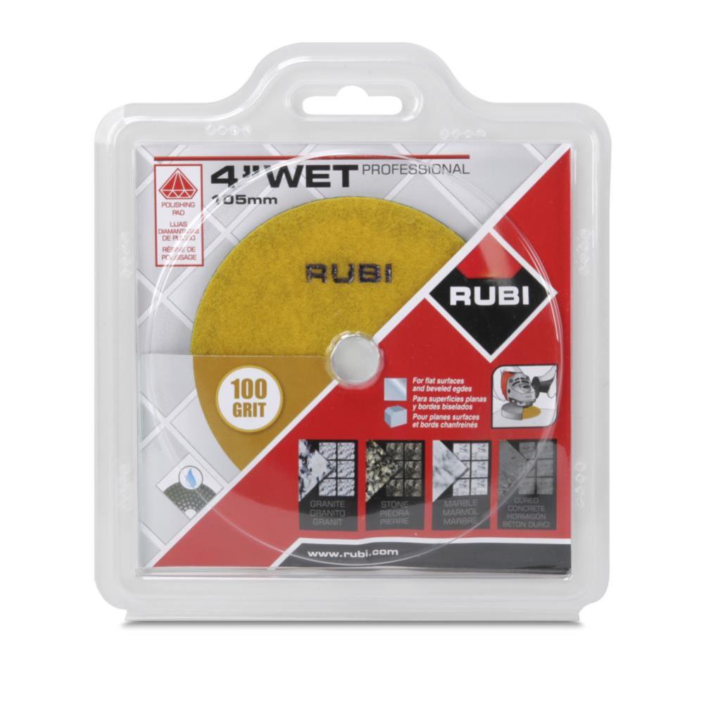 Rubi Tools Resin Wet Polishing Pad 100 Grit 4 In. - Flockneti