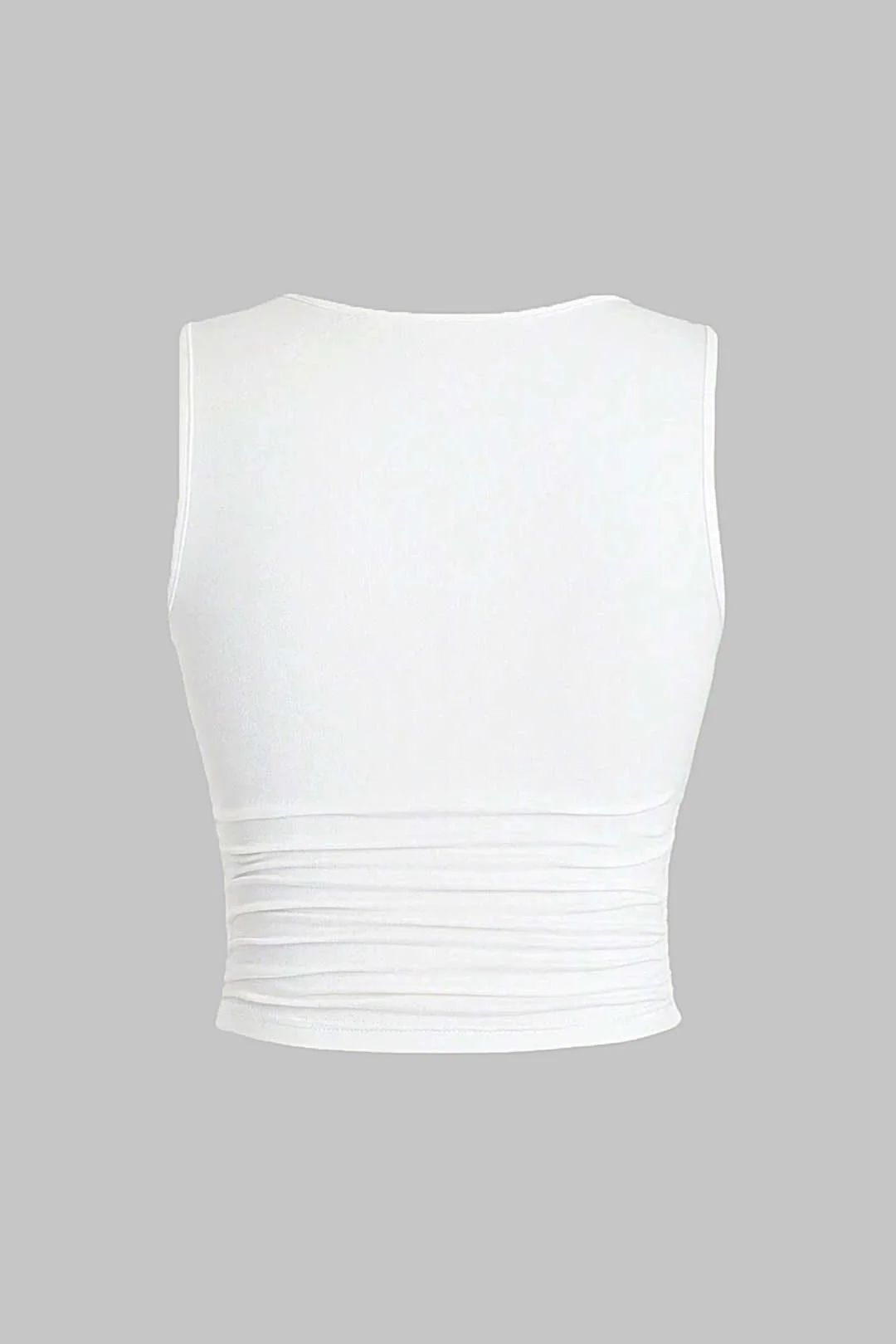 Plus Size Letter Print Ruched Tank Top - Flockneti