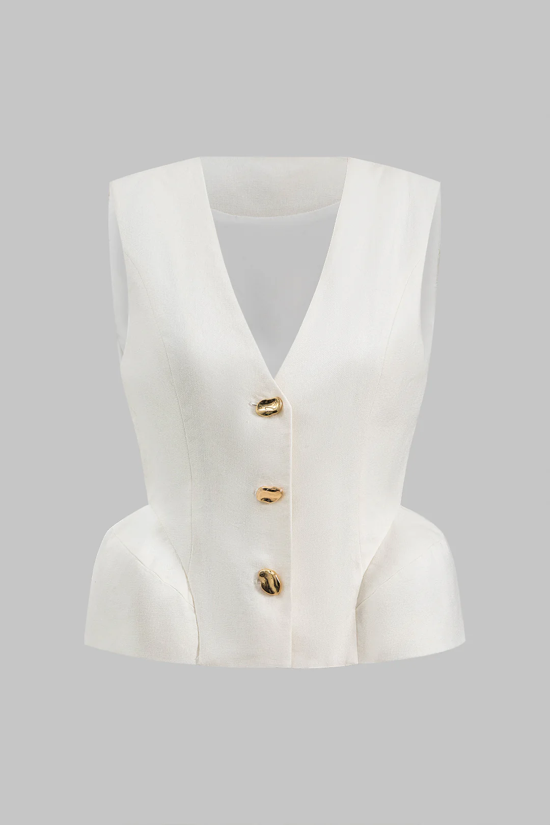 Linen Metallic Button Tank Top - Flockneti