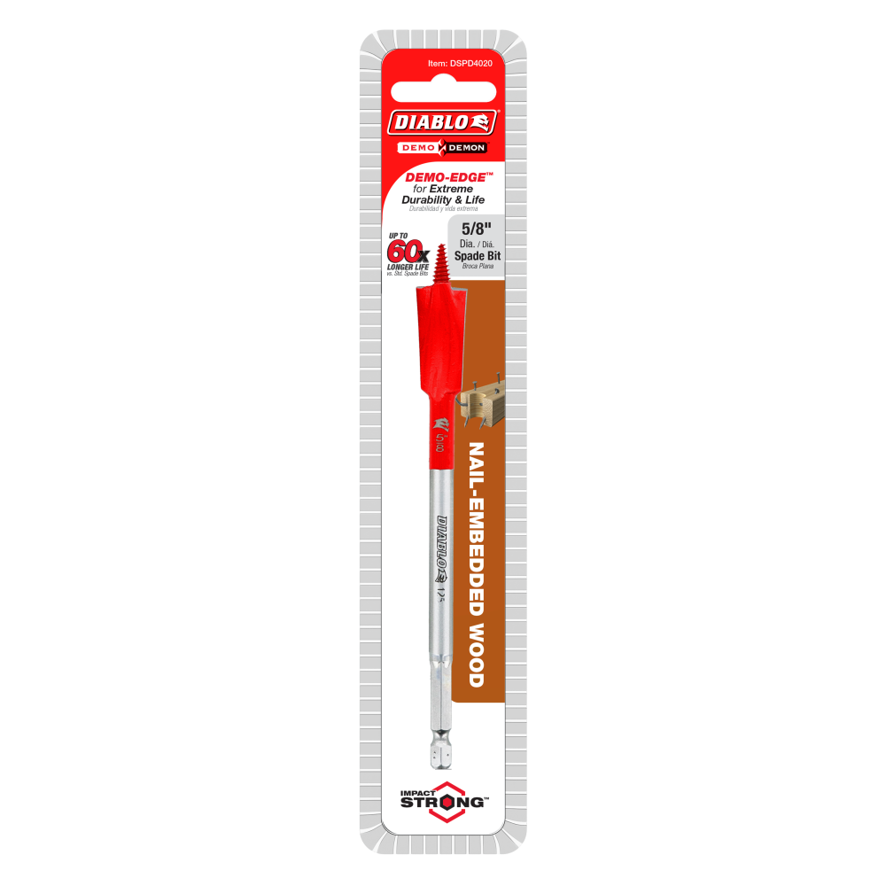 Diablo Tools 5/8″ x 6″ Demo Demon Spade Bit for Nail Embedded Wood - Flockneti
