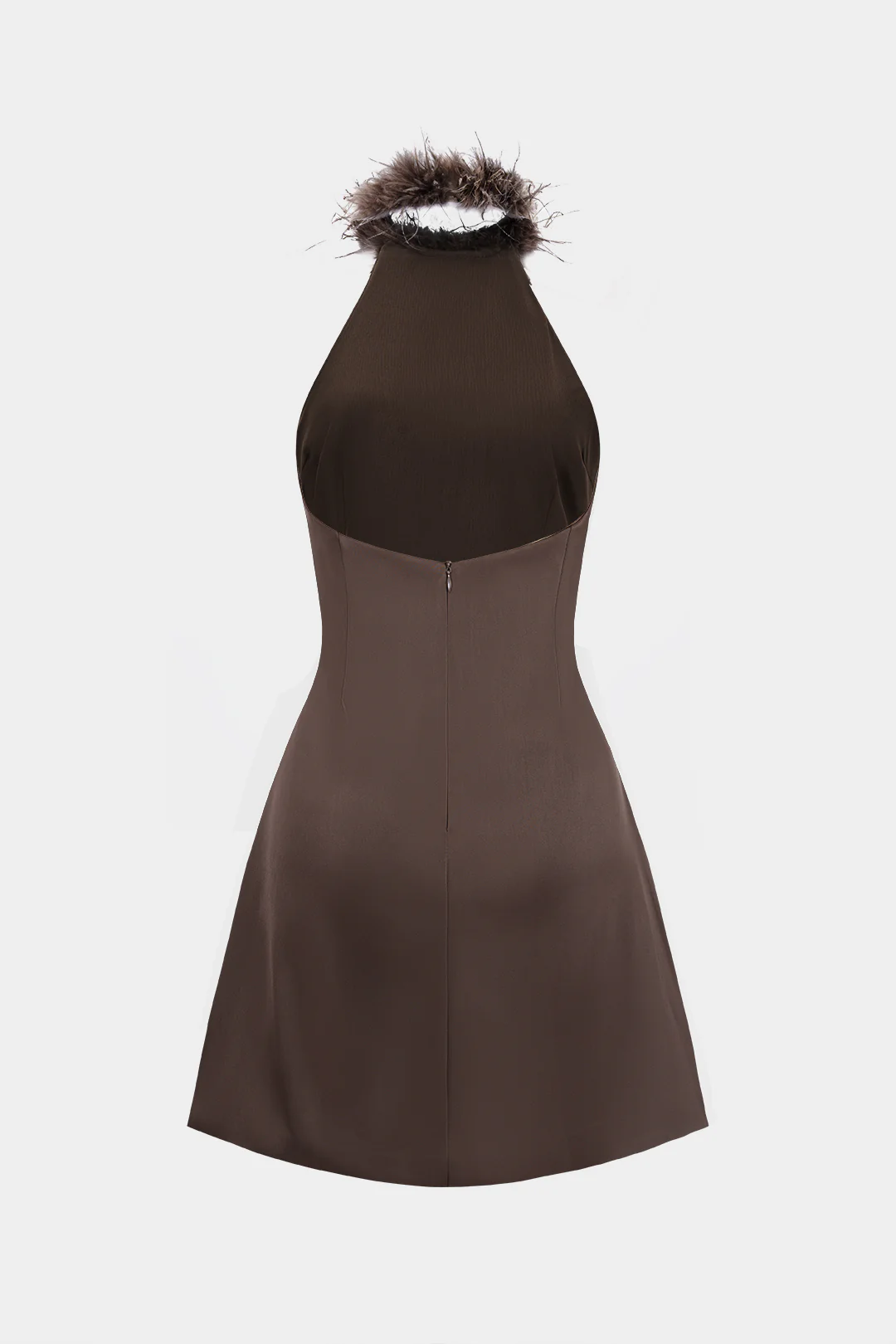 Patchwork Satin Halter Neck Sleeveless Mini Dress - Flockneti