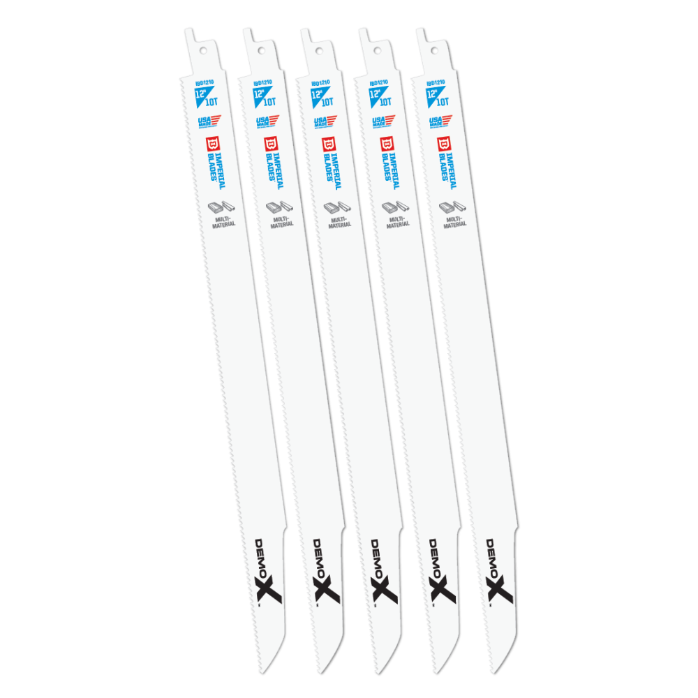 Imperial Blades Demolition 12″ 10 TPI Wood & Nails Reciprocating Blade 5PC - Flockneti