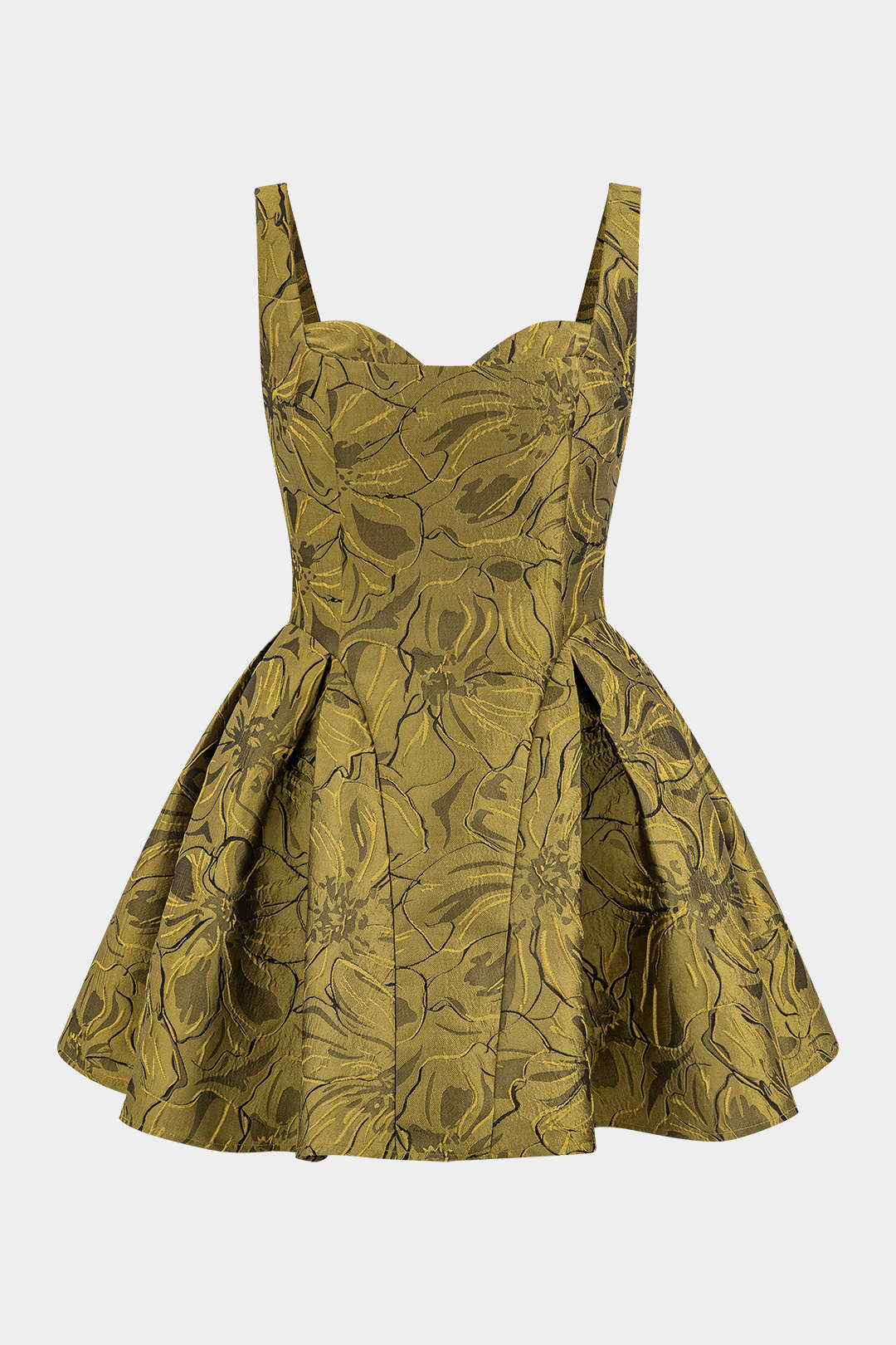 Jacquard Ruched Sleeveless Mini Dress - Flockneti