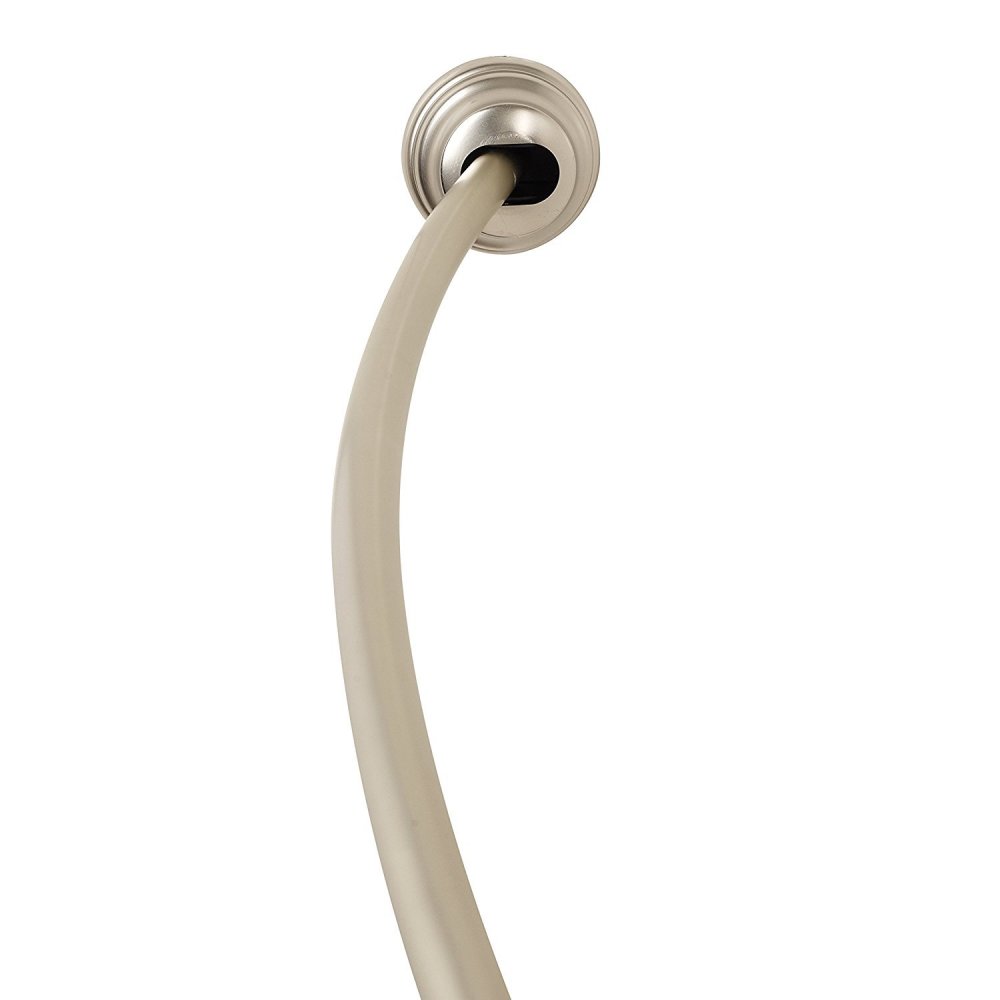 Zenith Shower Curtain Curved Rod Brushed Nickel Aluminum - Flockneti