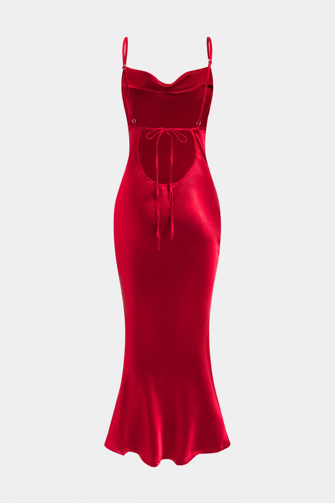 Satin Backless Slip Midi Dress - Flockneti