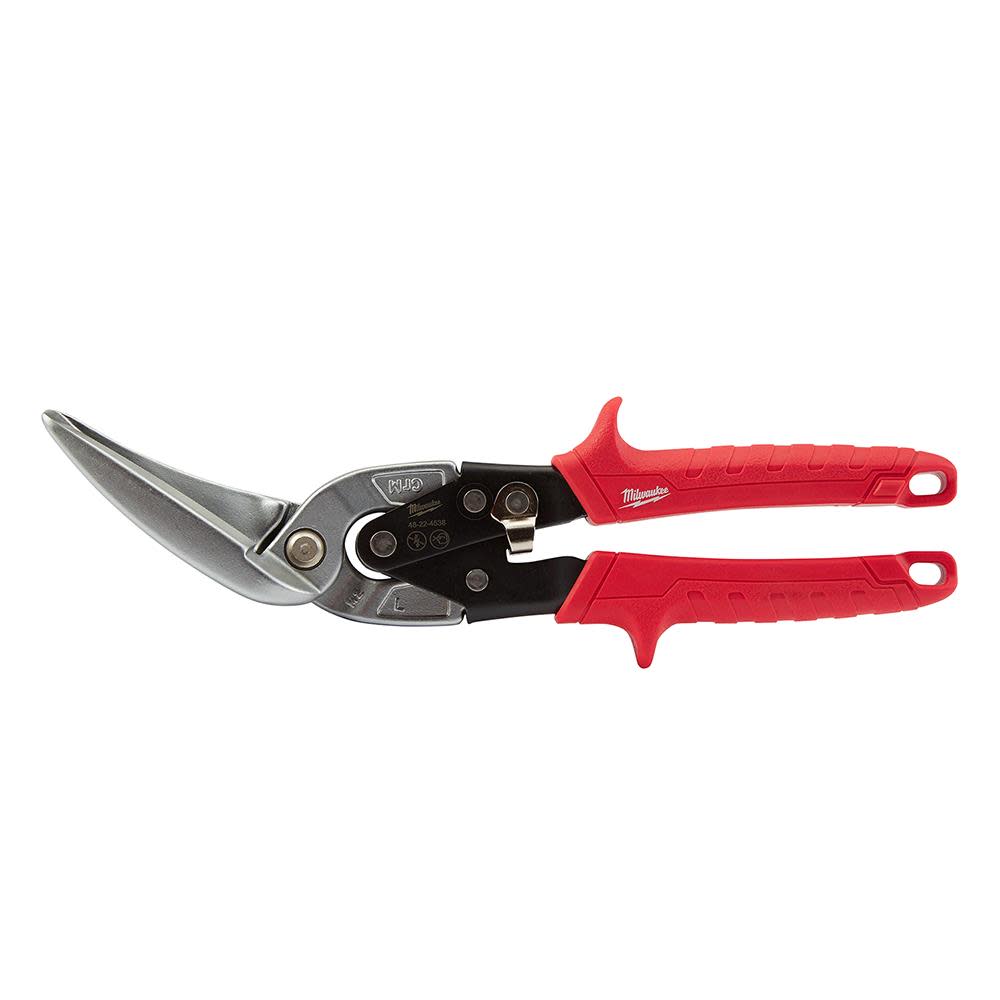 Milwaukee Long Cut Offset Left Aviation Snips - Flockneti