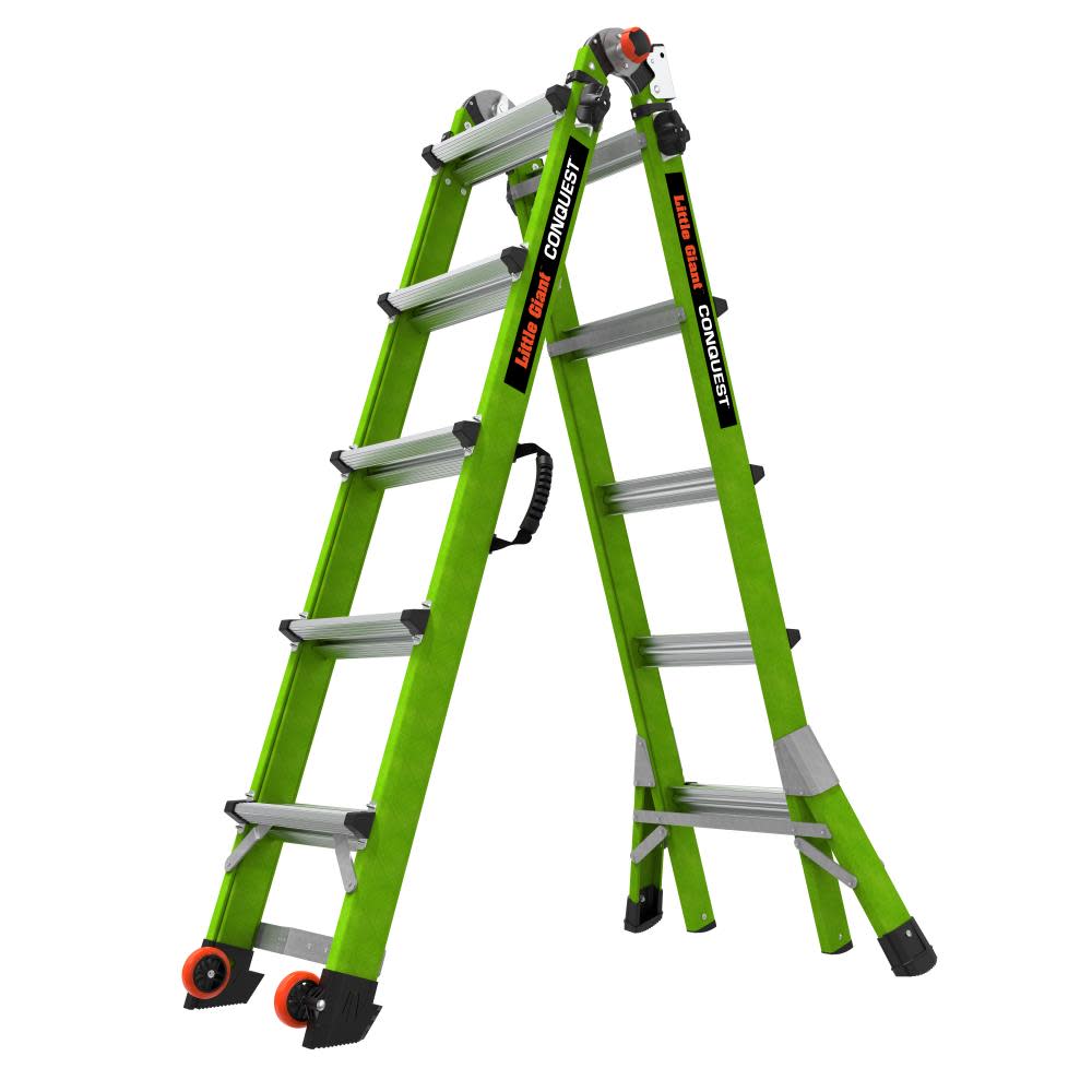 Little Giant Safety Conquest 2.0 Model 22 Articulated Ladder Type 1A 300lb Fiberglass - Flockneti