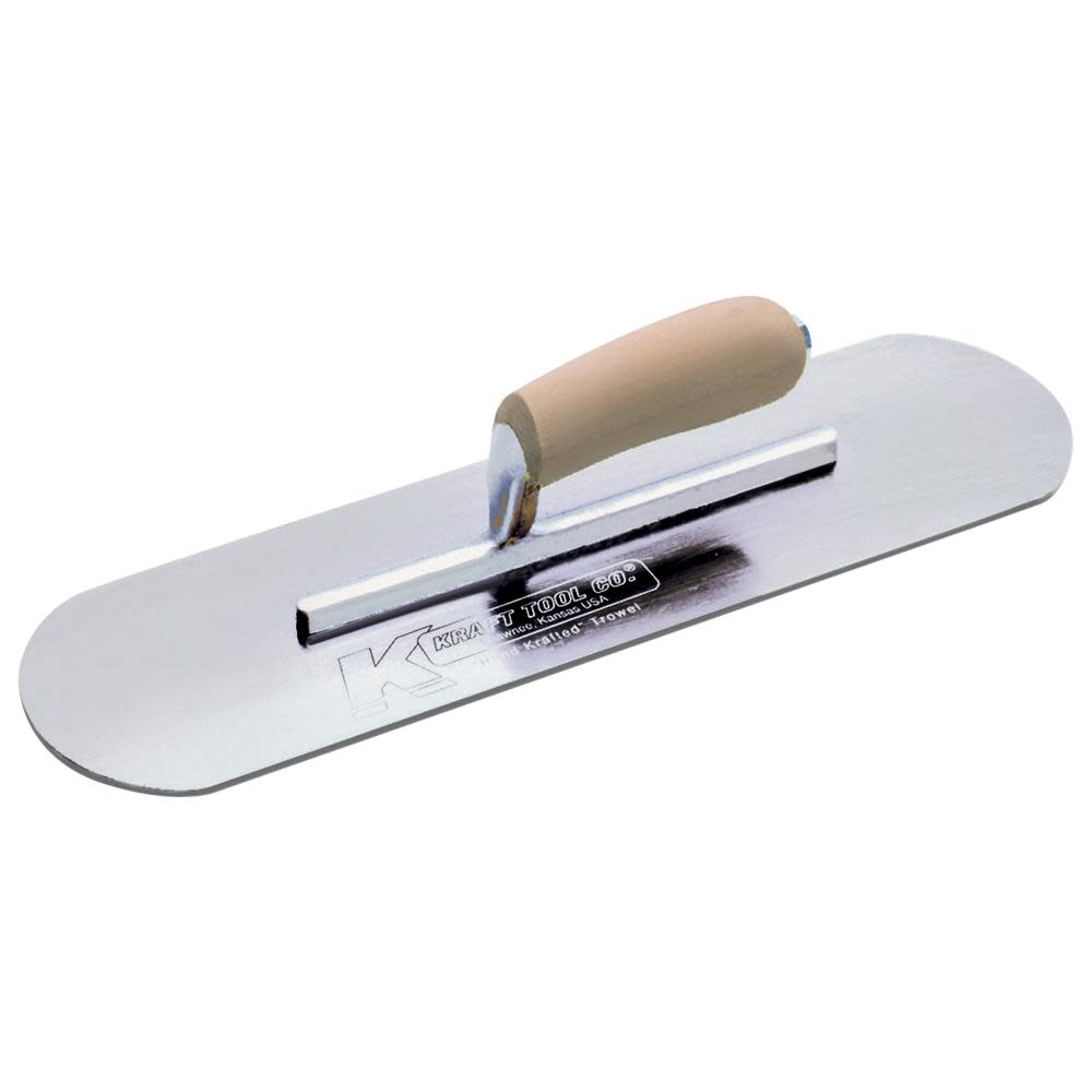 Kraft Tool Co 10 In. x 3 In. Chrome Pool Trowel with Wood Handle - Flockneti