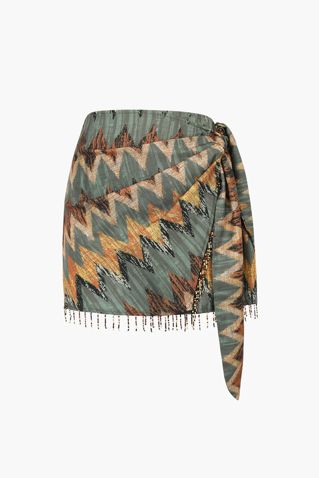 Printed Knot Mini Skirt - Flockneti