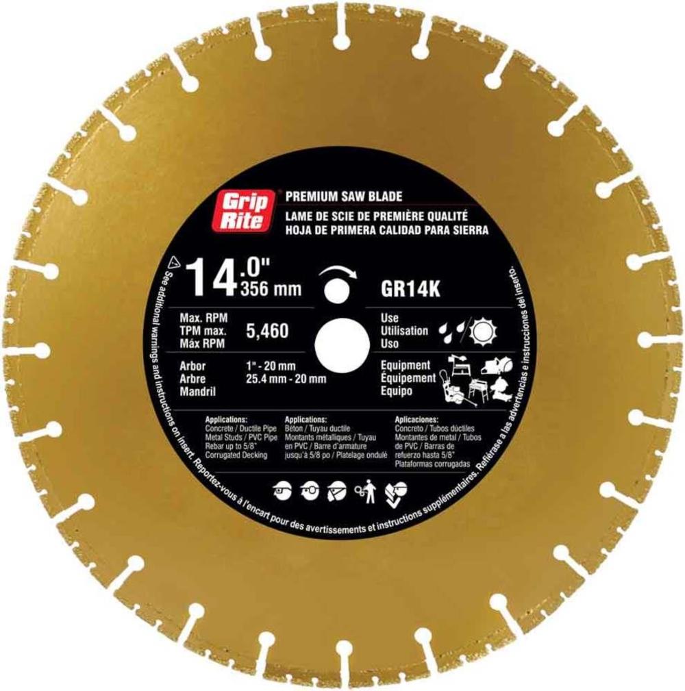 Grip Rite 14-in Wet or Dry Segmented Diamond Circular Saw Blade - Flockneti