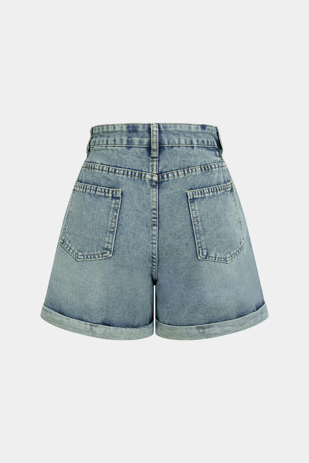 Denim Pocket High Waist Shorts - Flockneti