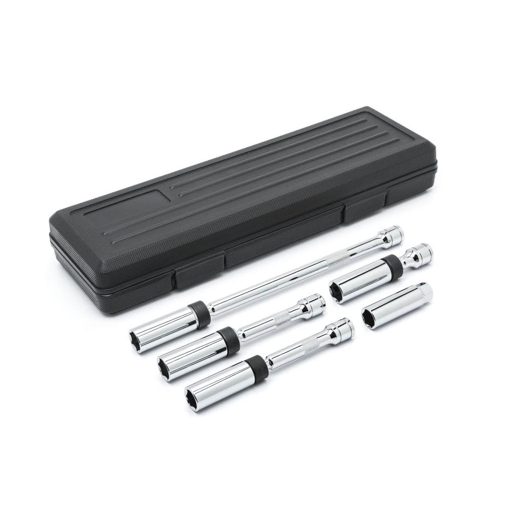 GEARWRENCH 5 Piece 3/8″ Drive 6 Point Magnetic Swivel Spark Plug Socket Set - Flockneti