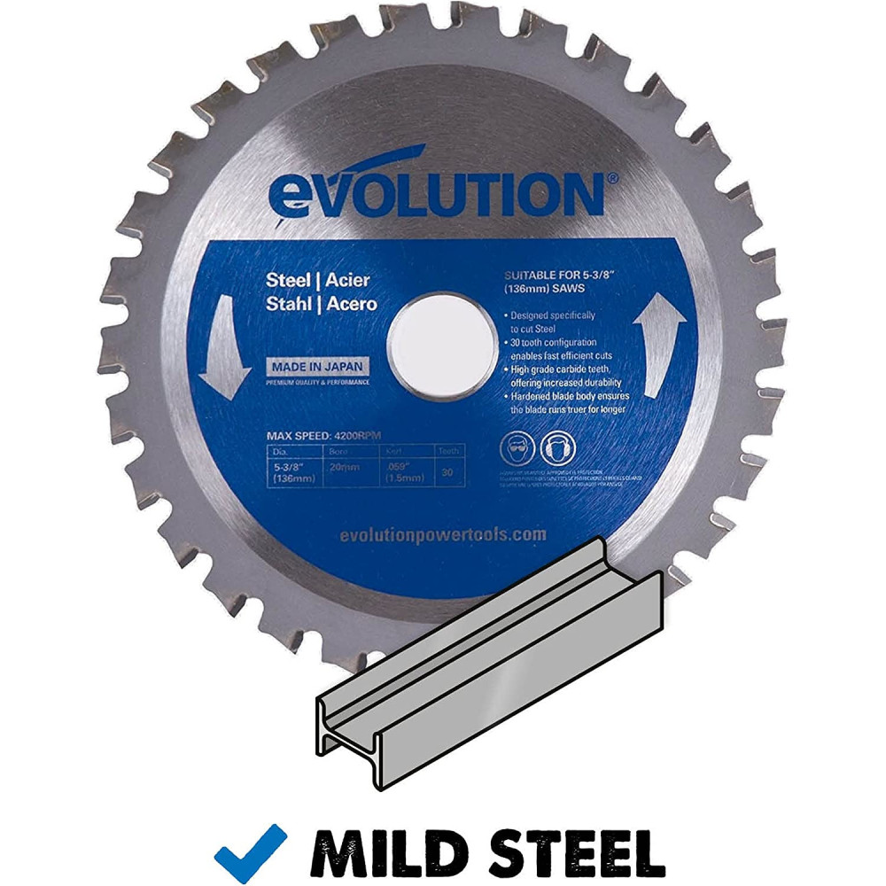 Evolution Power Tools 5 3/8″ x 30T Mild Steel Cutting Circular Saw Blade - Flockneti