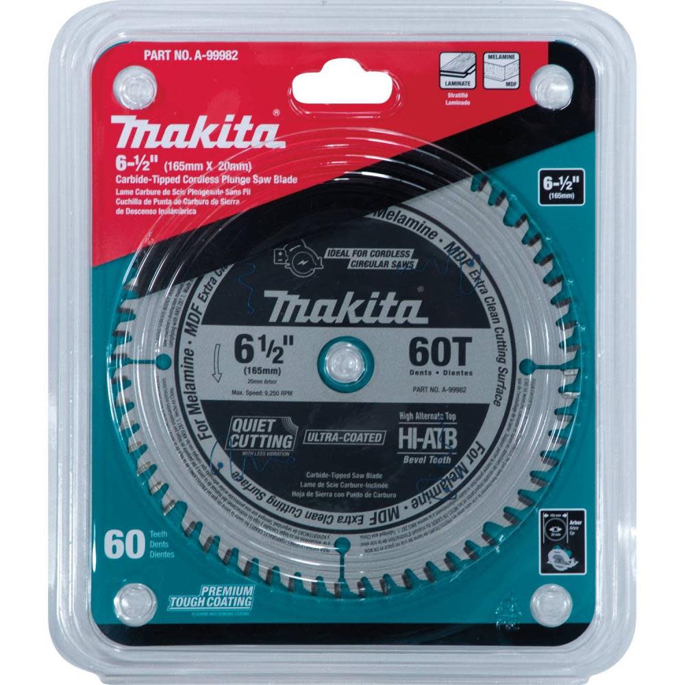 Makita 6-1/2″ 60T (ATB) Carbide-Tipped Cordless Plunge Saw Blade - Flockneti