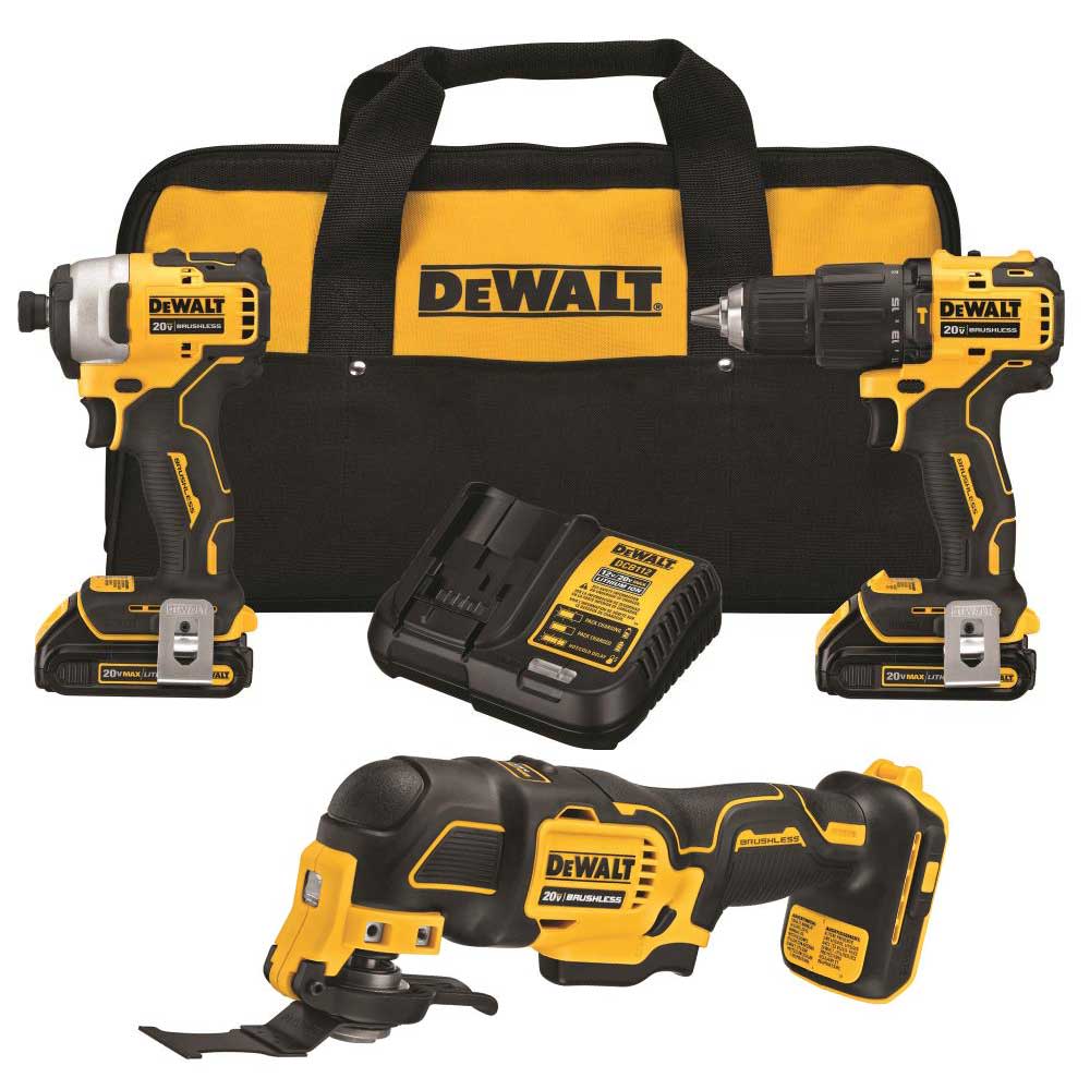DEWALT ATOMIC 20V MAX 3 Tool Combo Kit Bundle - Flockneti